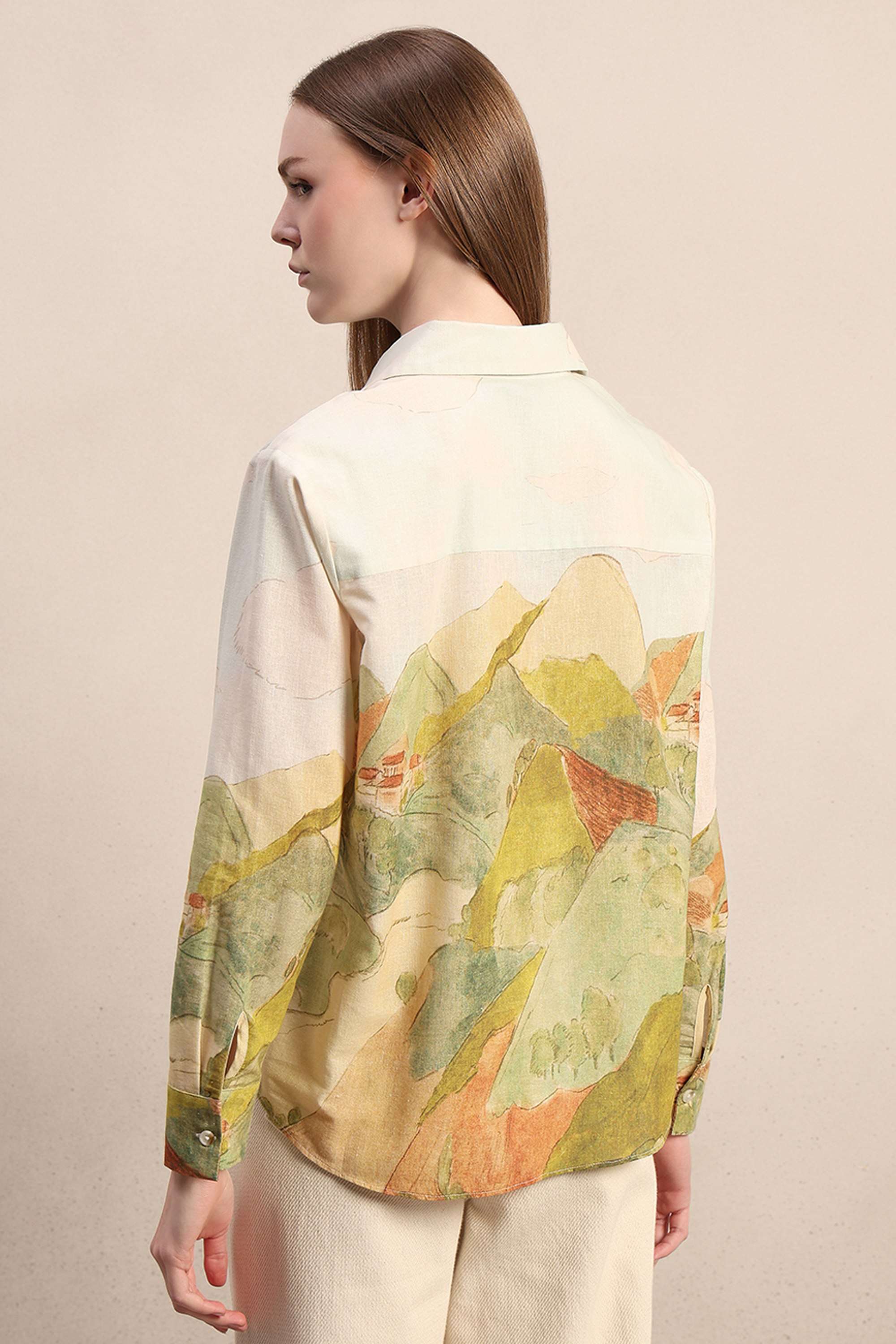 Printed-V-Neck-Cotton-Women-s-Casual-Wear-Shirt