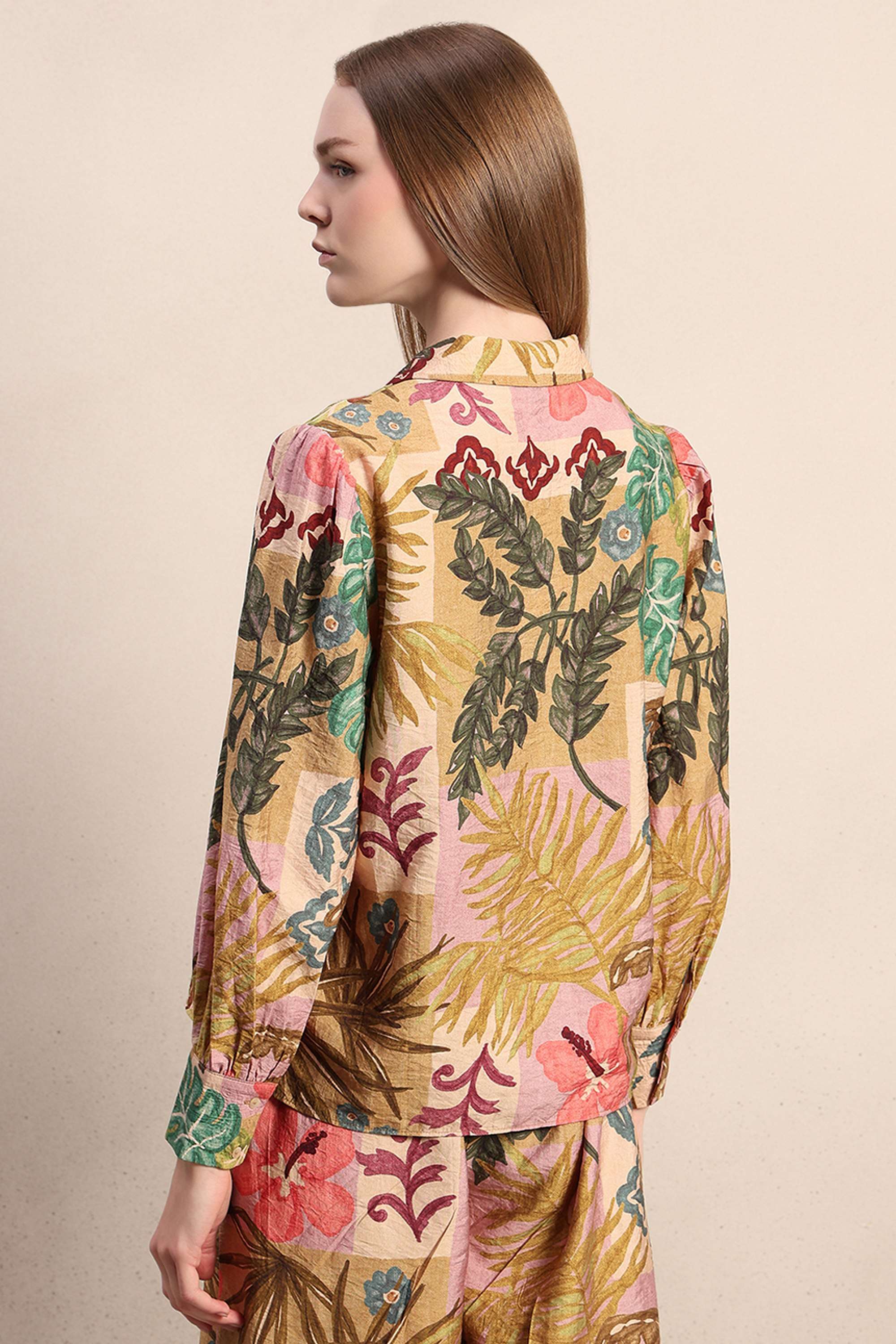 Printed-V-Neck-Viscose-Women-s-Casual-Wear-Shirt
