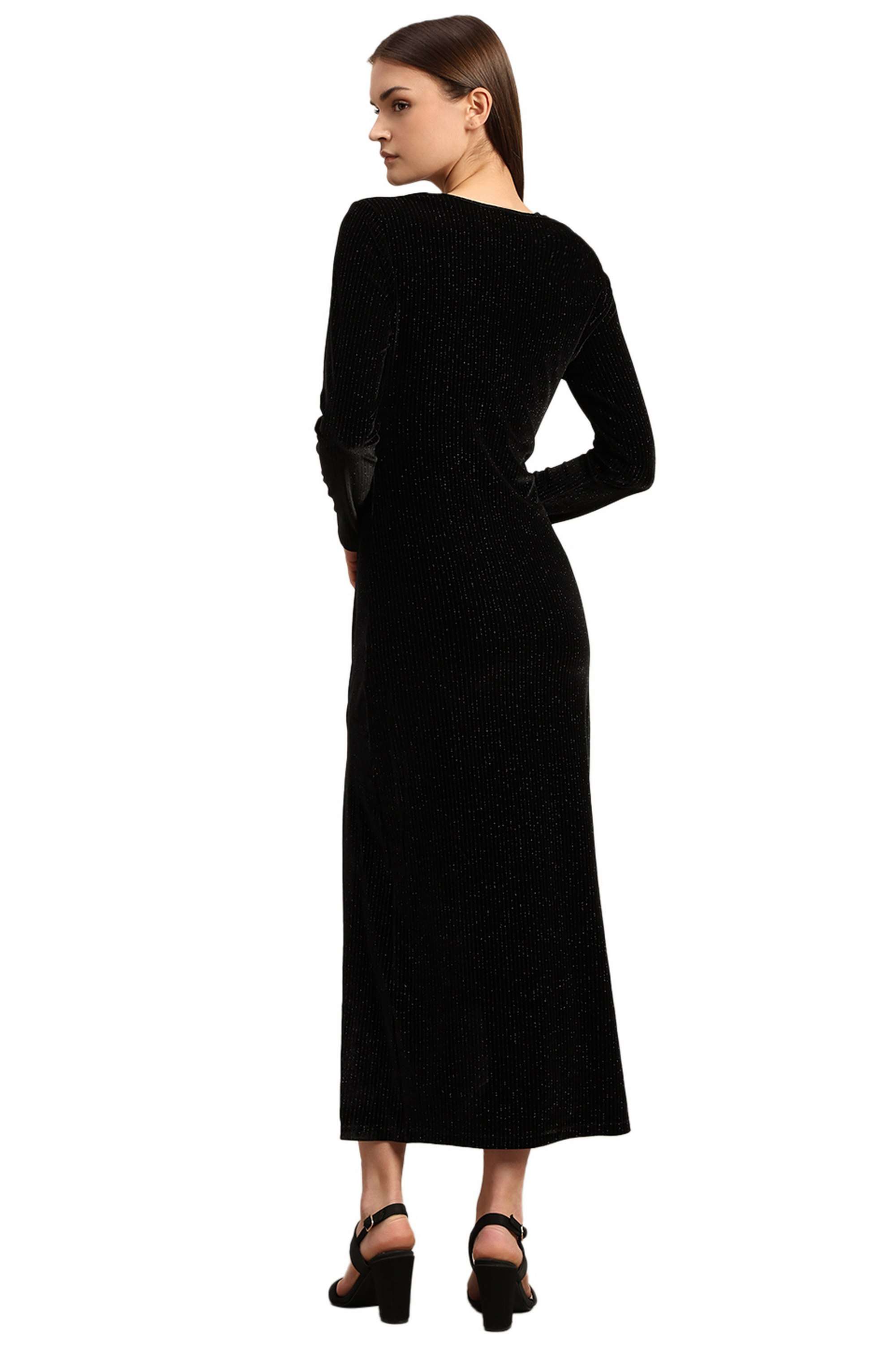 Solid-Blended-Fabric-Regular-Fit-Women-s-Dress