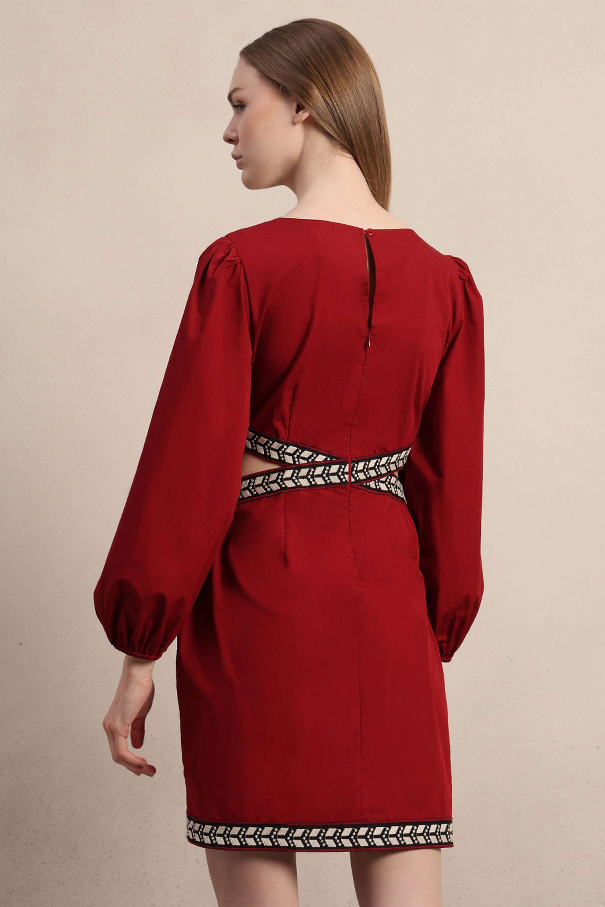 Solid-Cotton-Square-Neck-Women-s-Dress