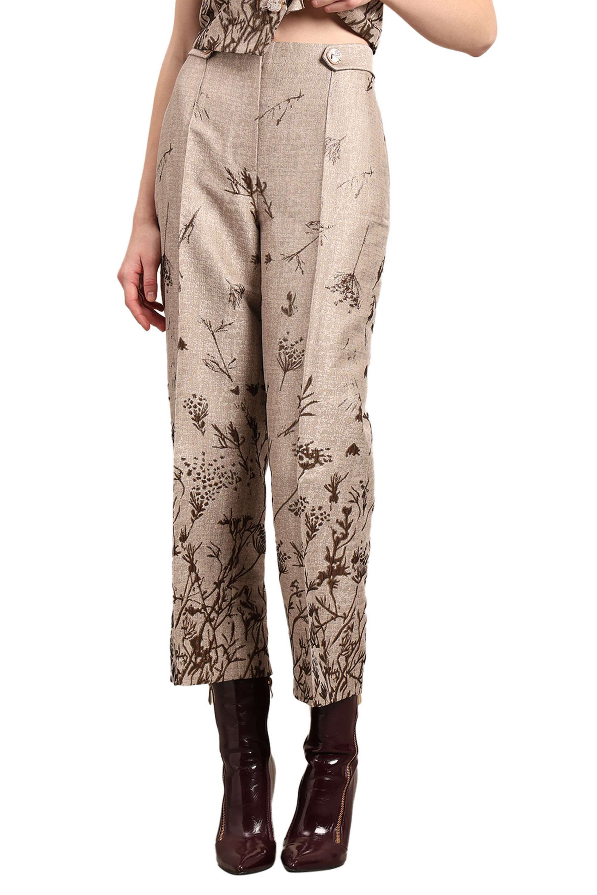 Solid-Blended-Fabric-Regular-Fit-Women-s-Pants
