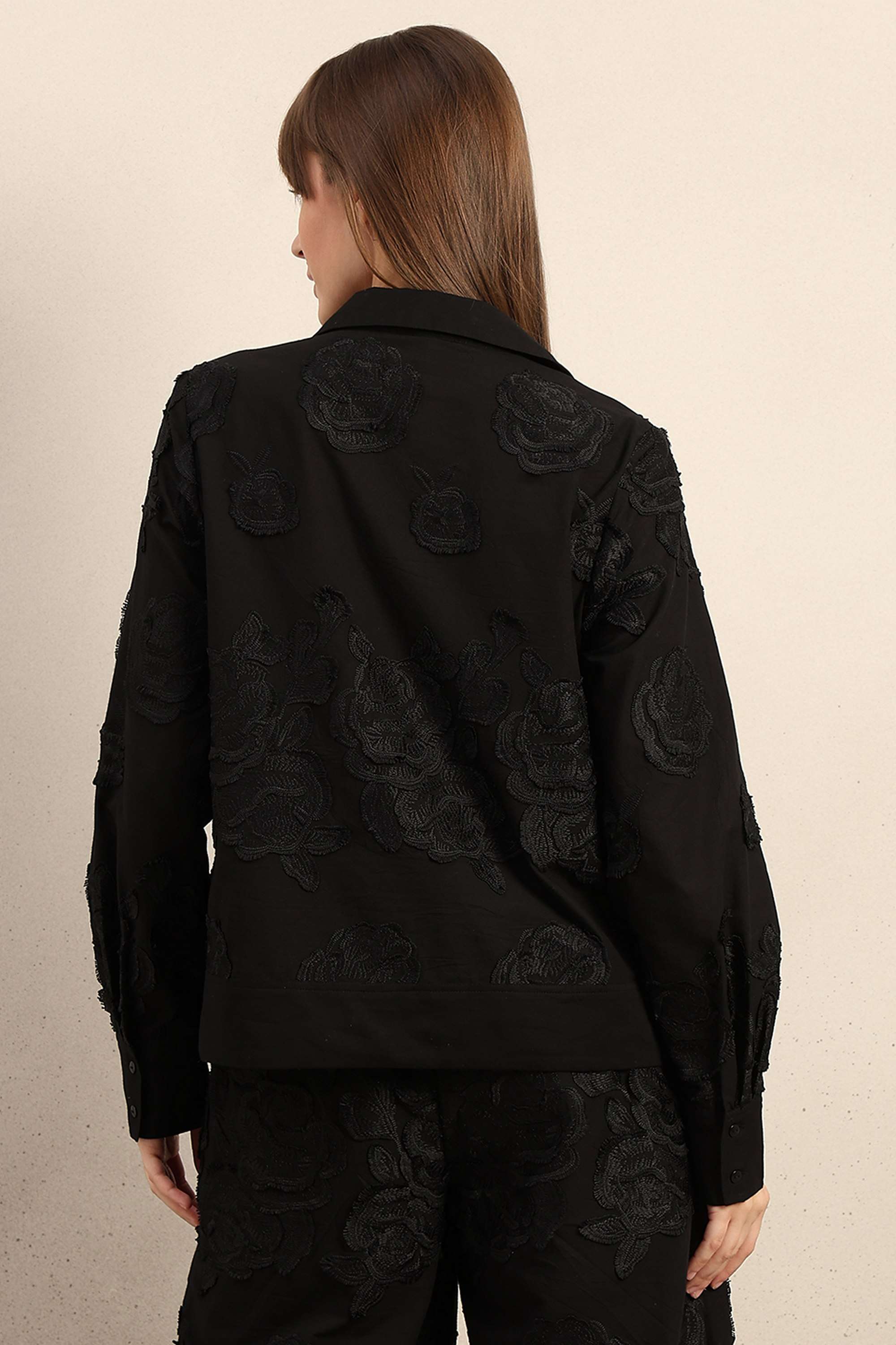 Solid-V-Neck-Cotton-Women-s-Party-Wear-Shirt