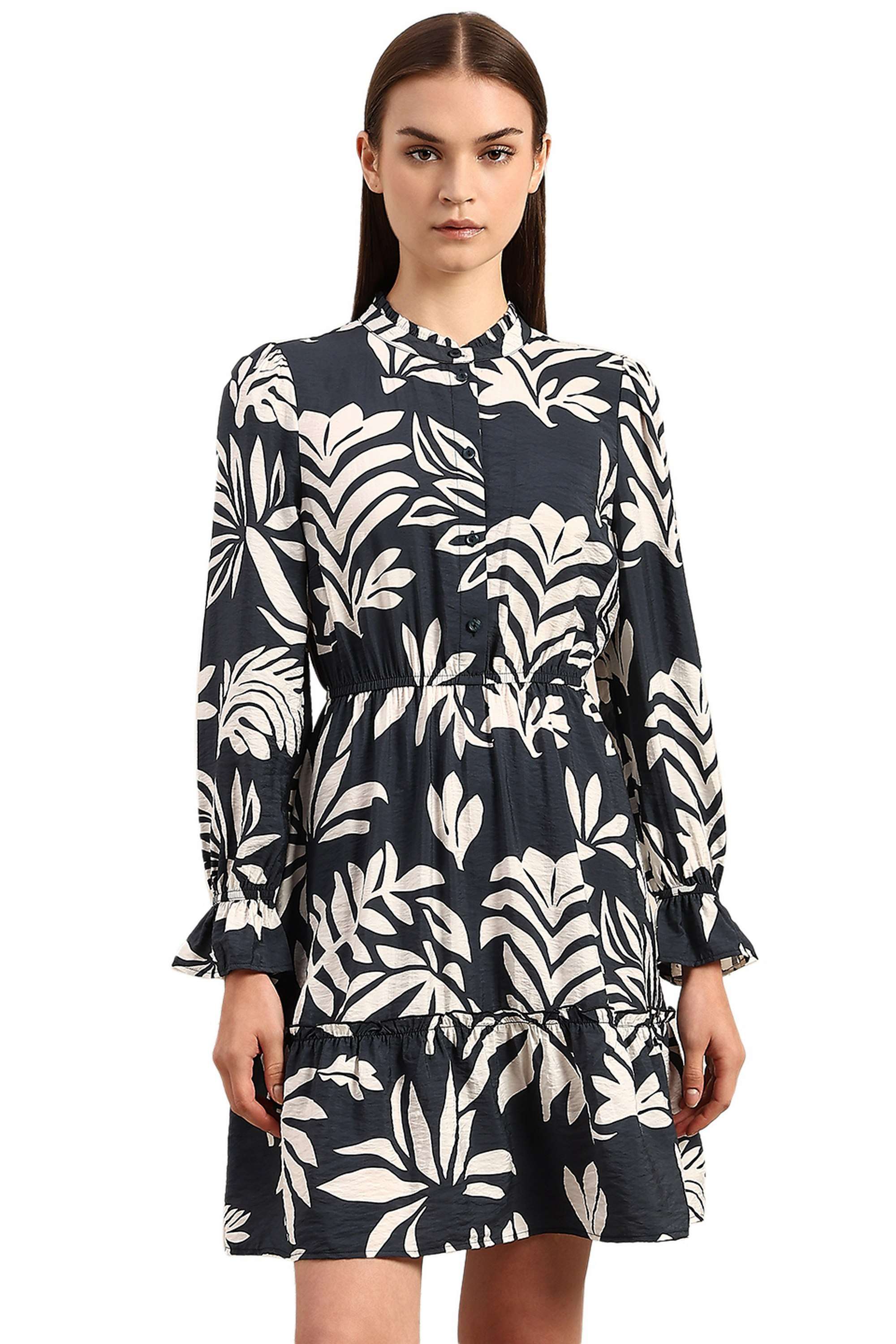 Solid-Blended-Fabric-Regular-Fit-Women-s-Dress