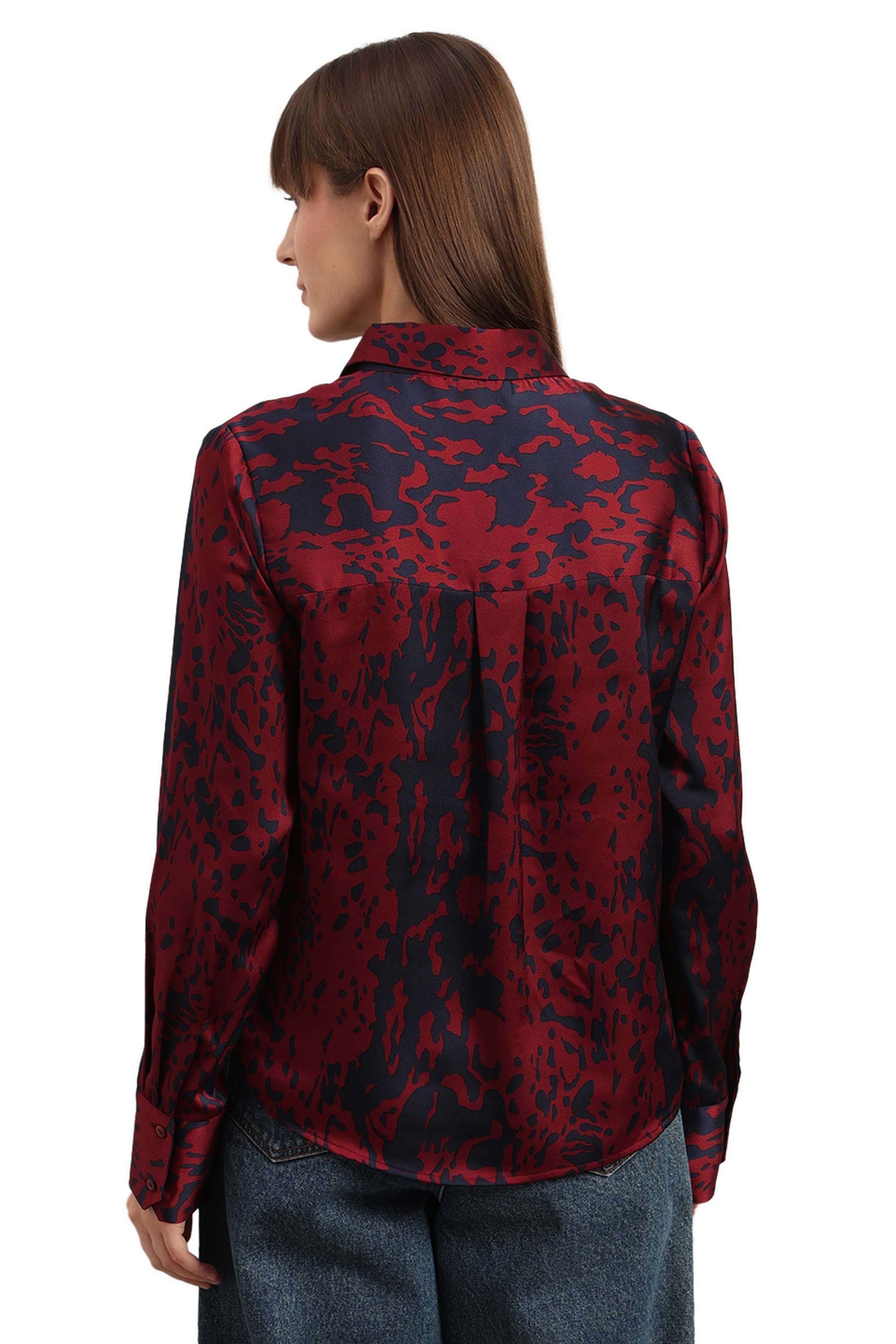 Solid-Blended-Fabric-Regular-Fit-Women-s-Shirt