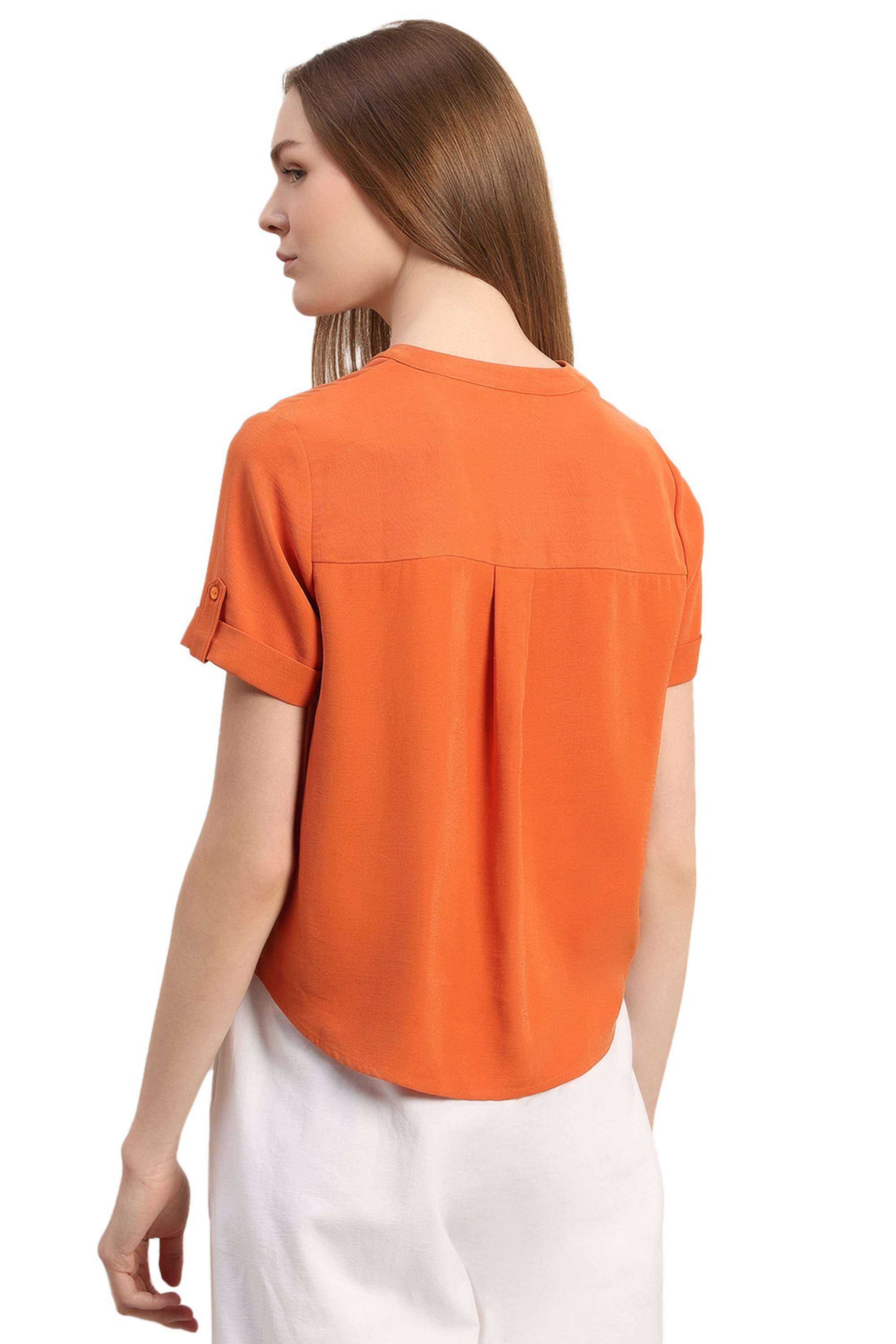 Solid-Blended-Fabric-Regular-Fit-Women-s-Top