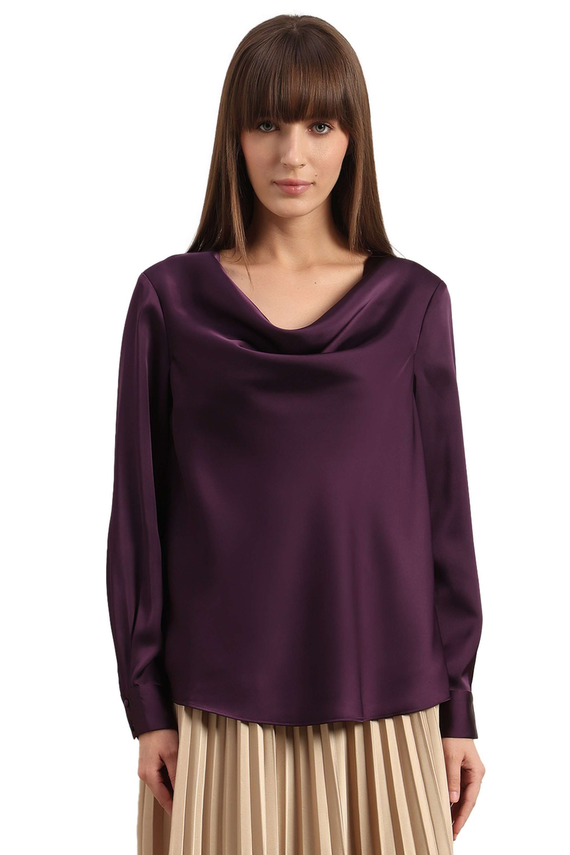 Solid-Blended-Fabric-Regular-Fit-Women-s-Top