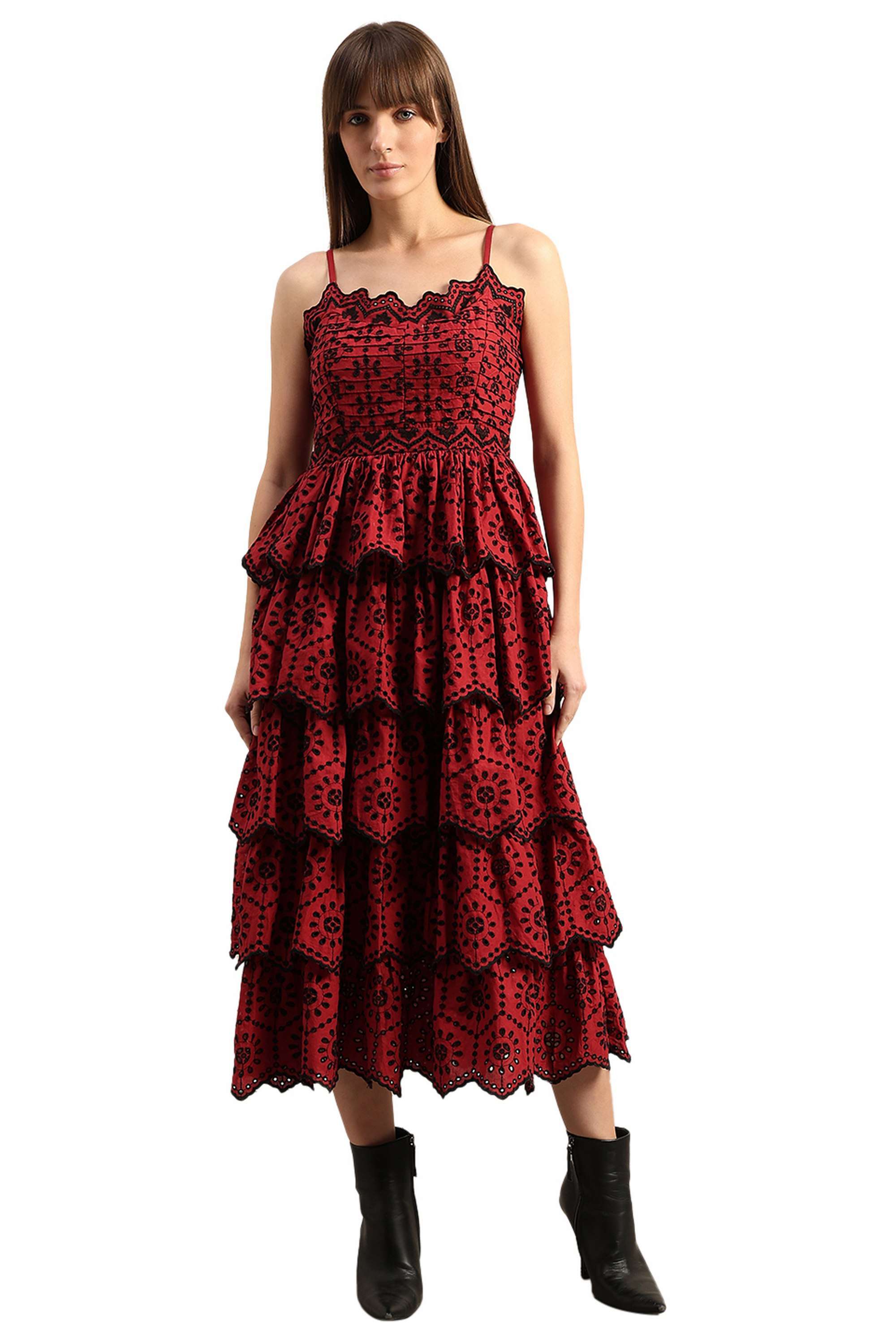 Solid-Blended-Fabric-Regular-Fit-Women-s-Dress