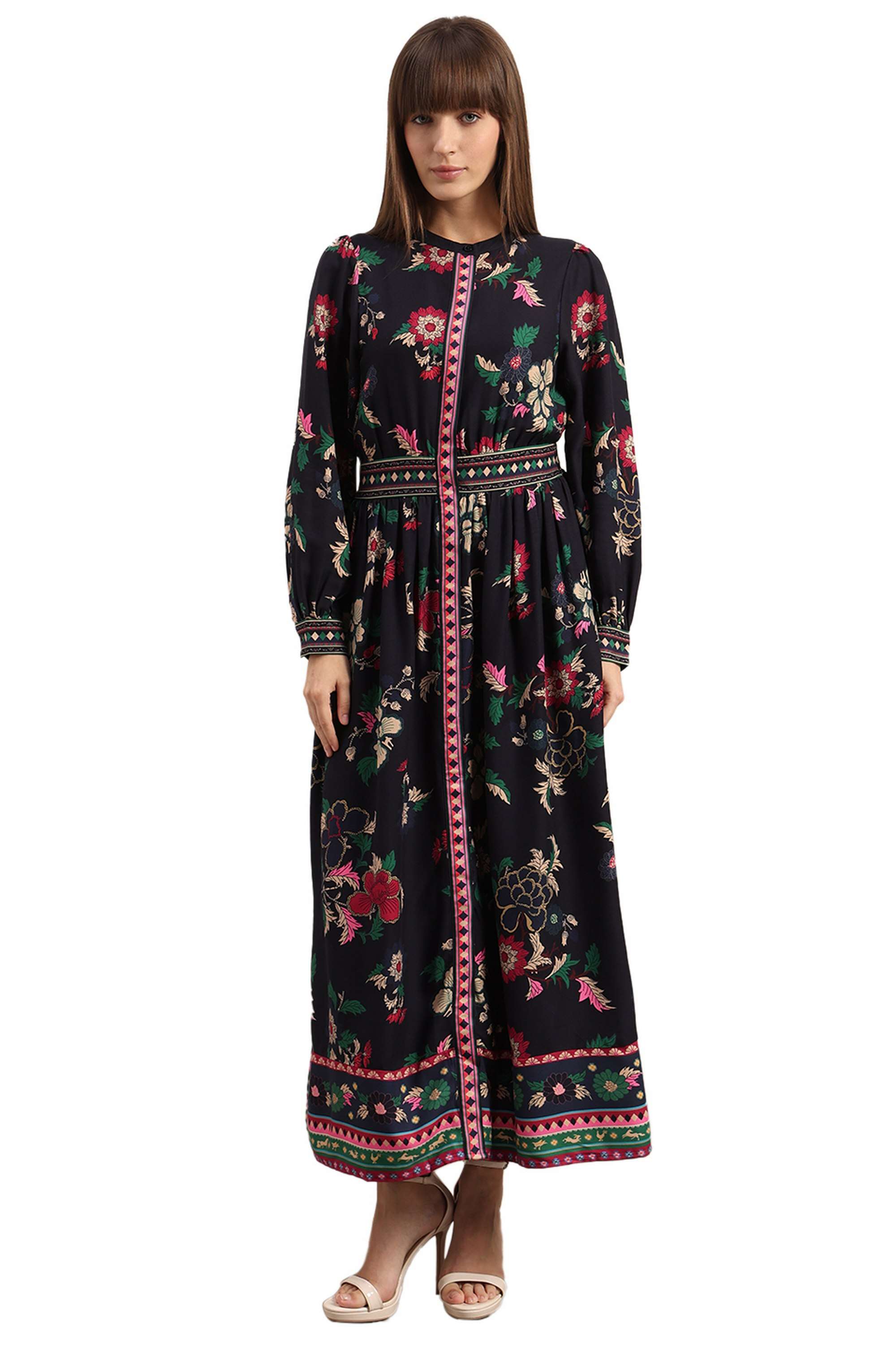 Solid-Blended-Fabric-Regular-Fit-Women-s-Dress