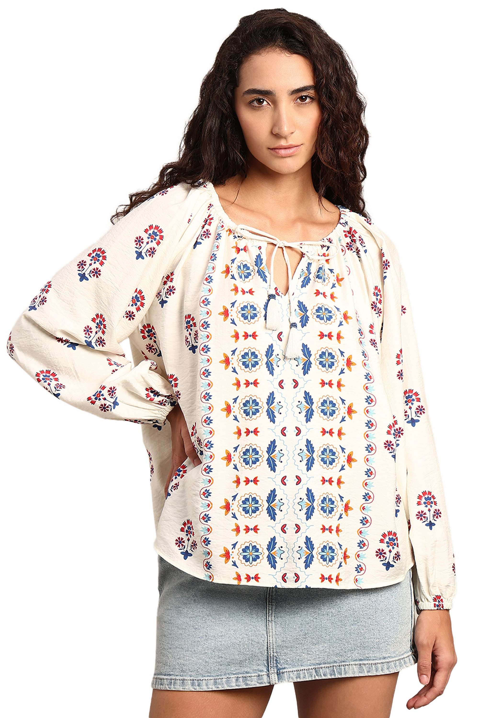 Printed-Viscose-Regular-Fit-Women-s-Top