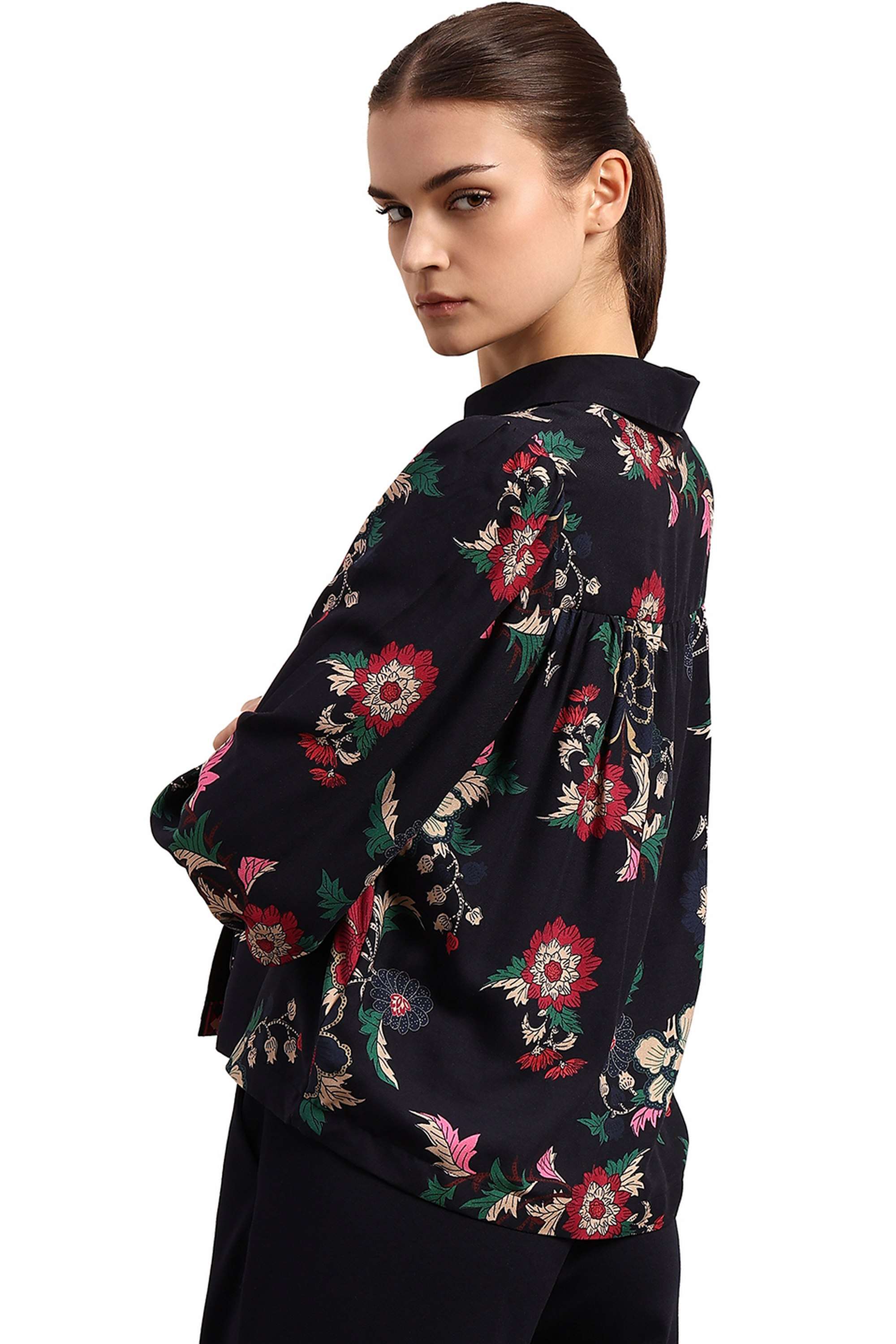 Solid-Blended-Fabric-Regular-Fit-Women-s-Shirt