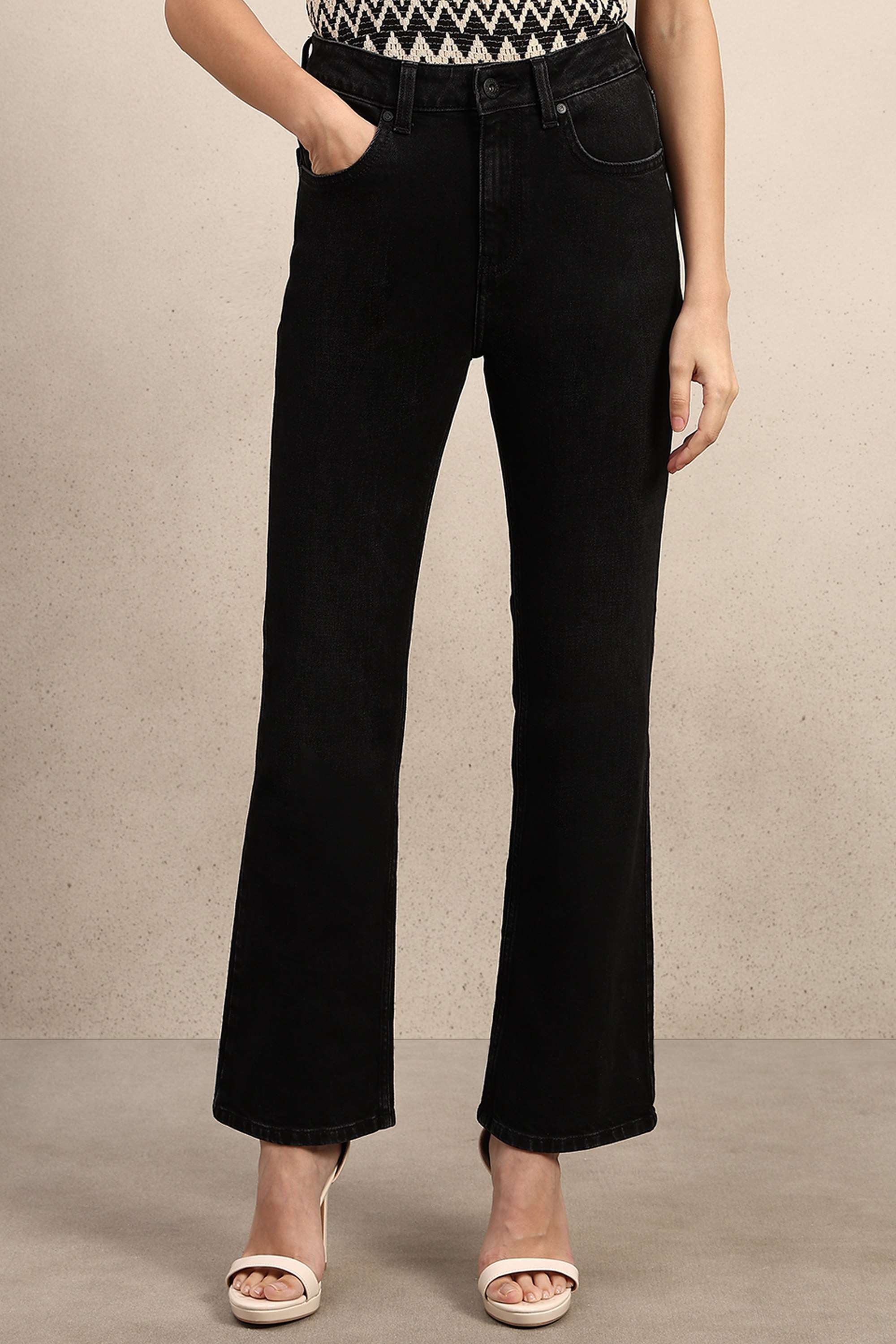 Dark-Wash-Blended-Fabric-Regular-Fit-Women-s-Jeans