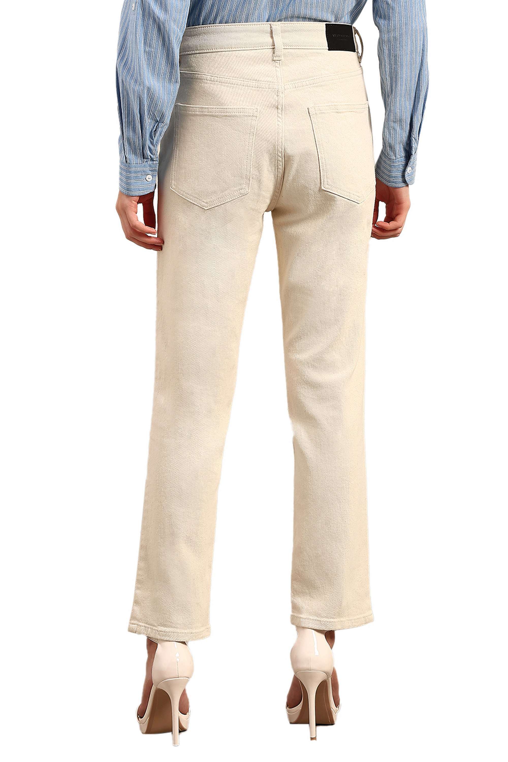 Solid-Blended-Fabric-Regular-Fit-Women-s-Jeans