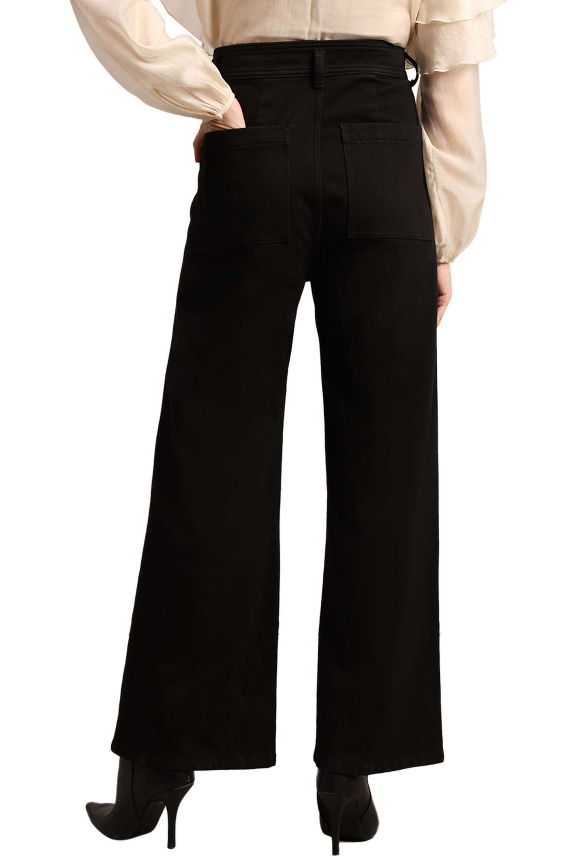 Solid-Cotton-Wide-Leg-Fit-Women-s-Jeans