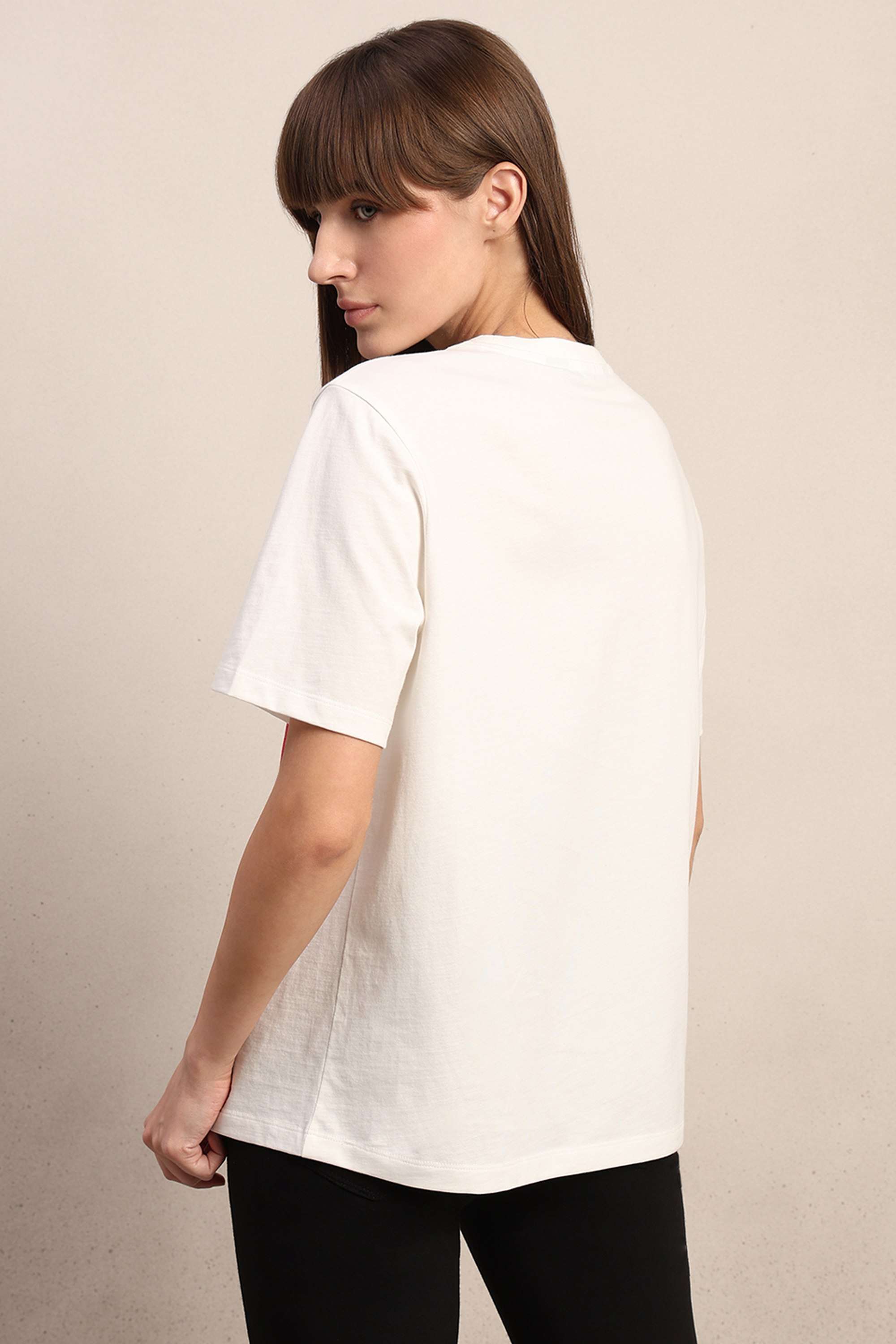 Solid-Cotton-Round-Neck-Women-s-T-Shirt