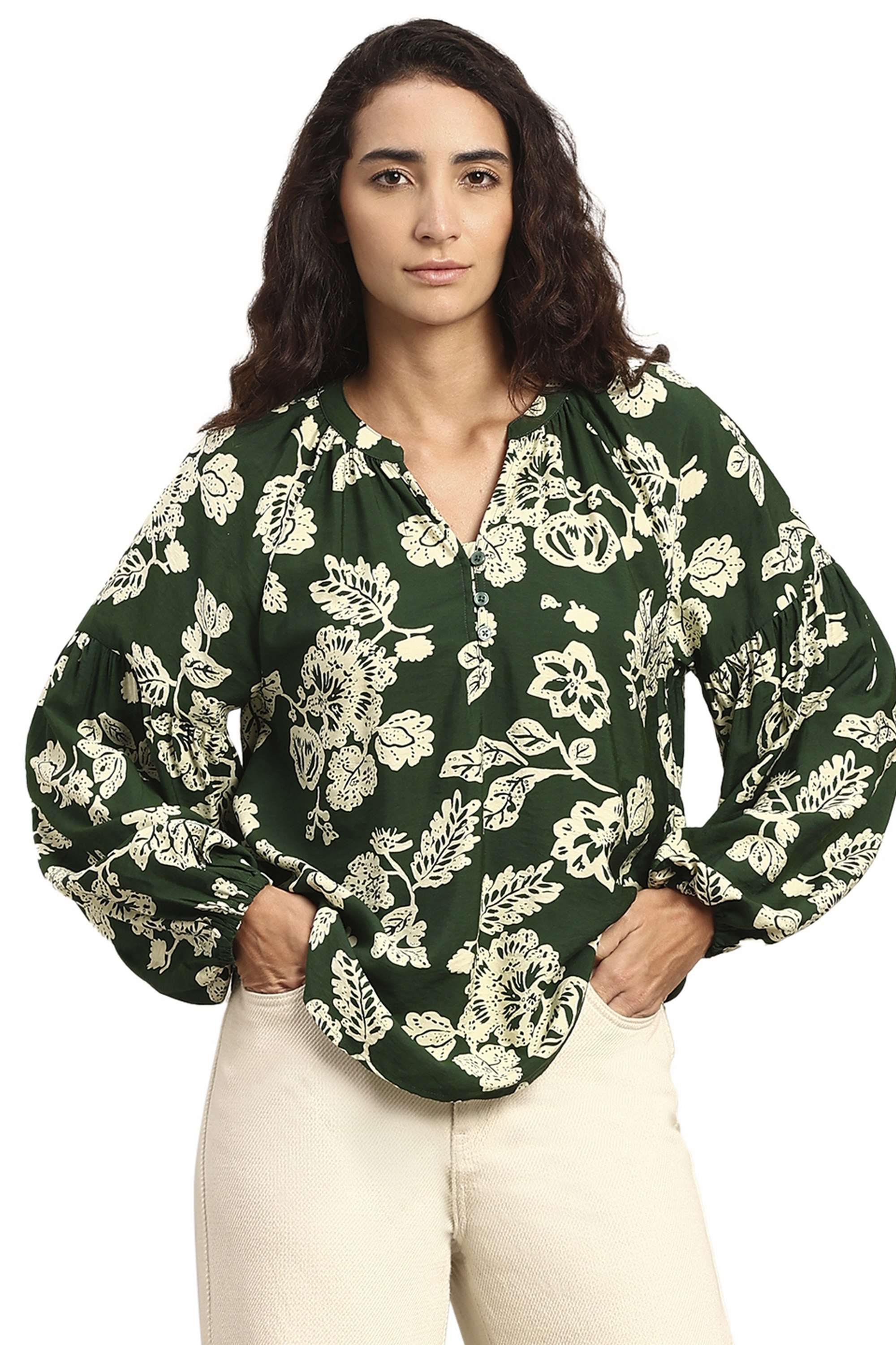 Printed-Viscose-Regular-Fit-Women-s-Top