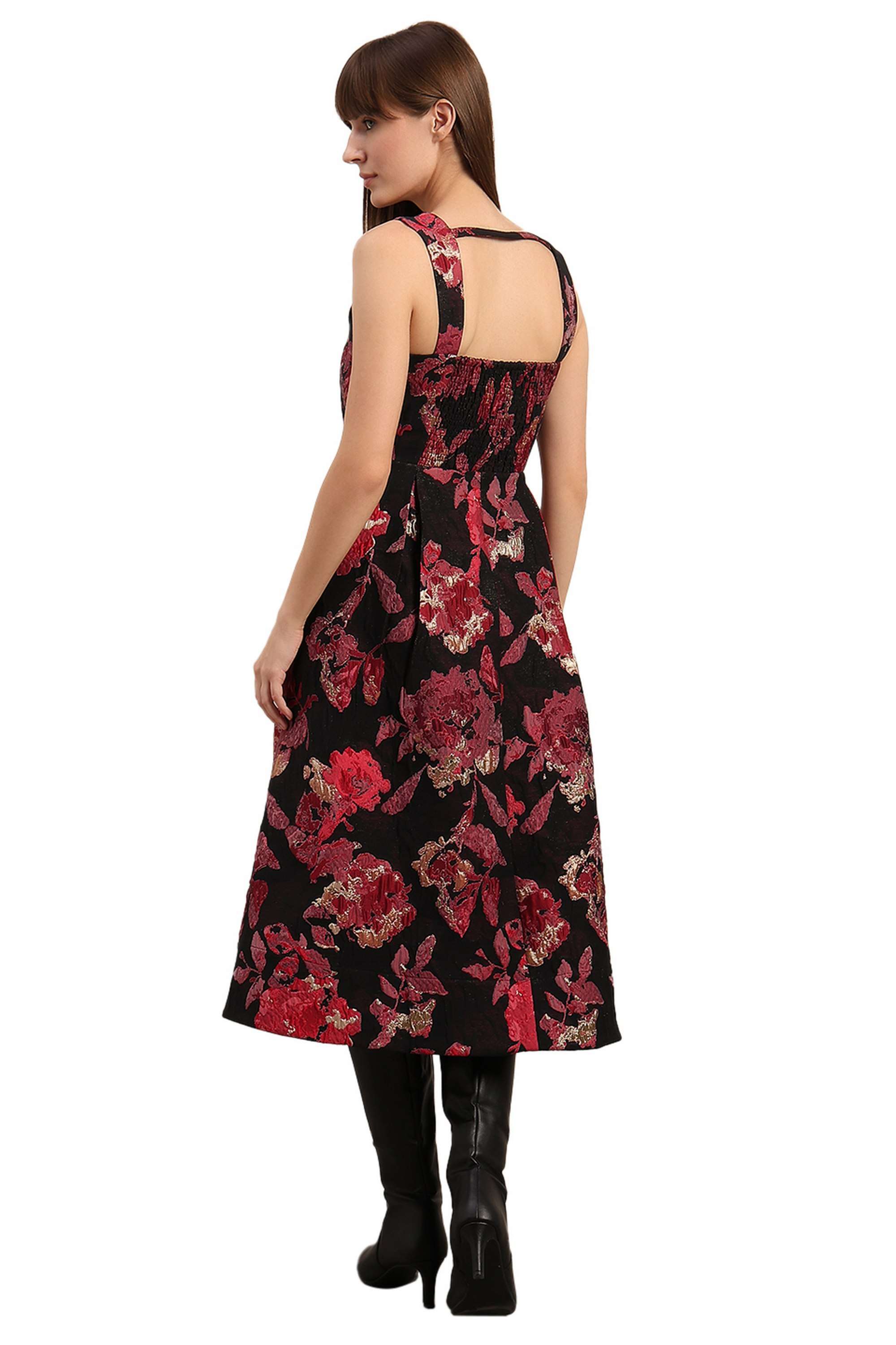 Solid-Blended-Fabric-Regular-Fit-Women-s-Dress