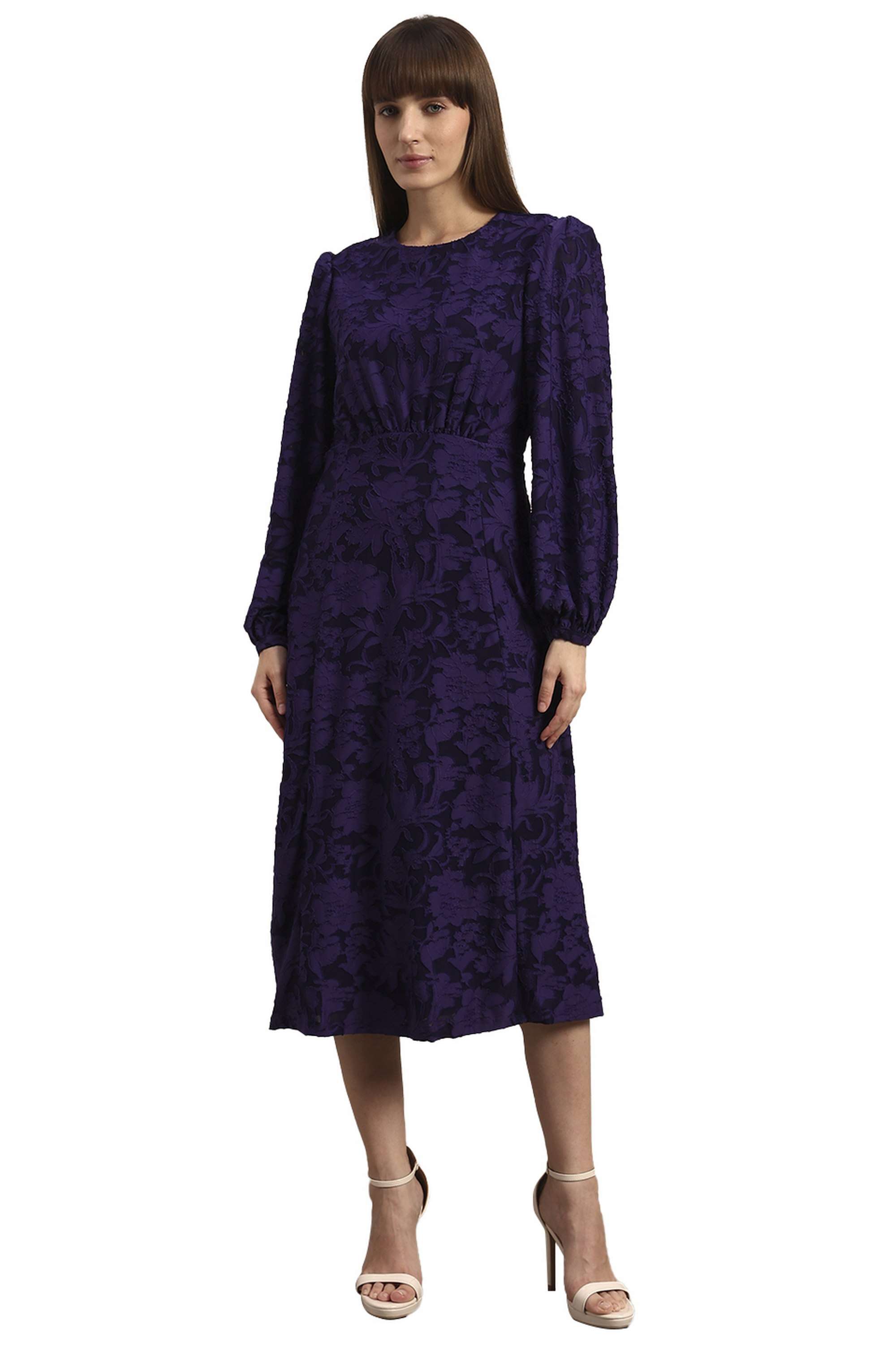 Solid-Blended-Fabric-Regular-Fit-Women-s-Dress