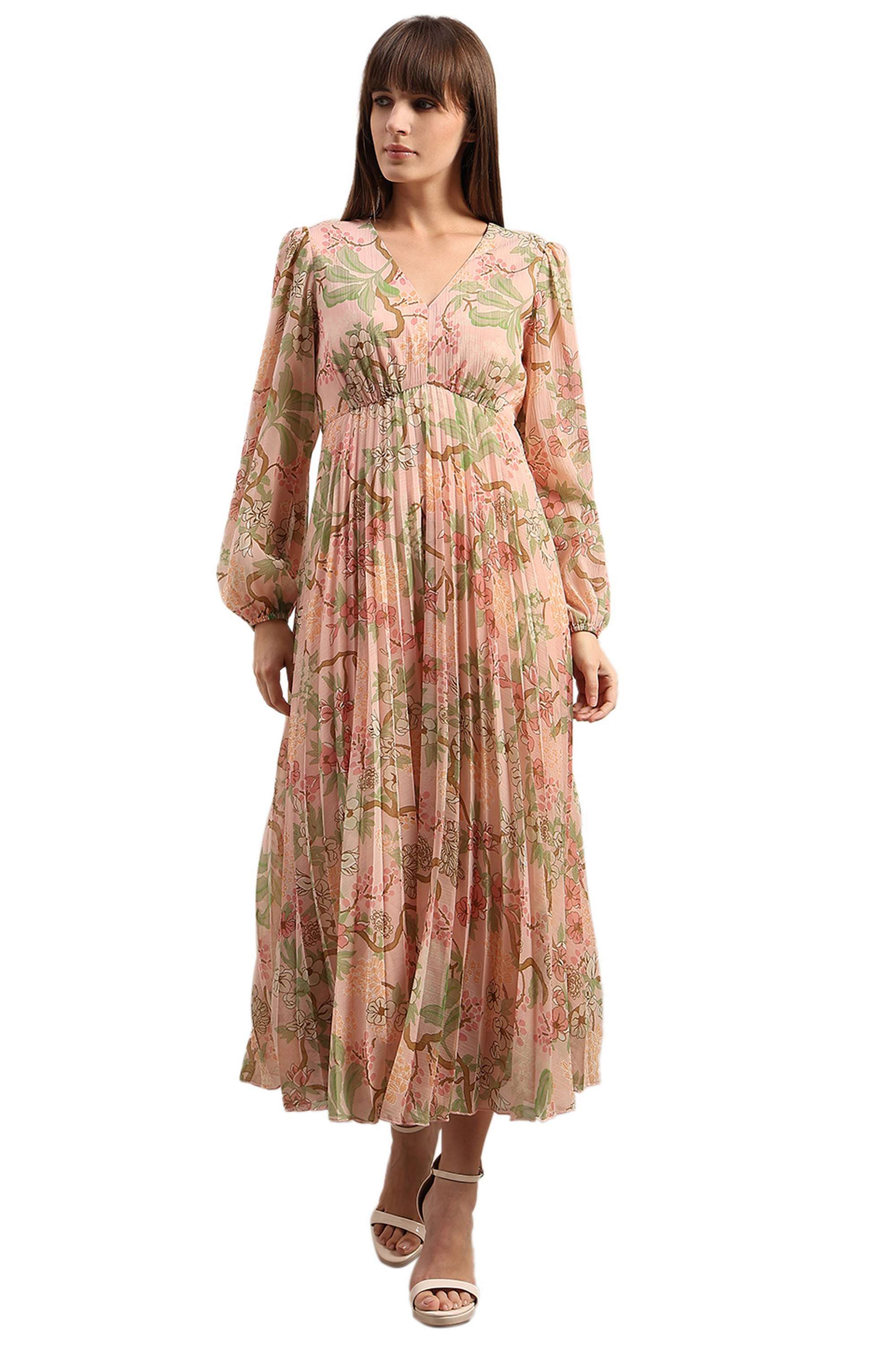 Solid-Blended-Fabric-Regular-Fit-Women-s-Dress