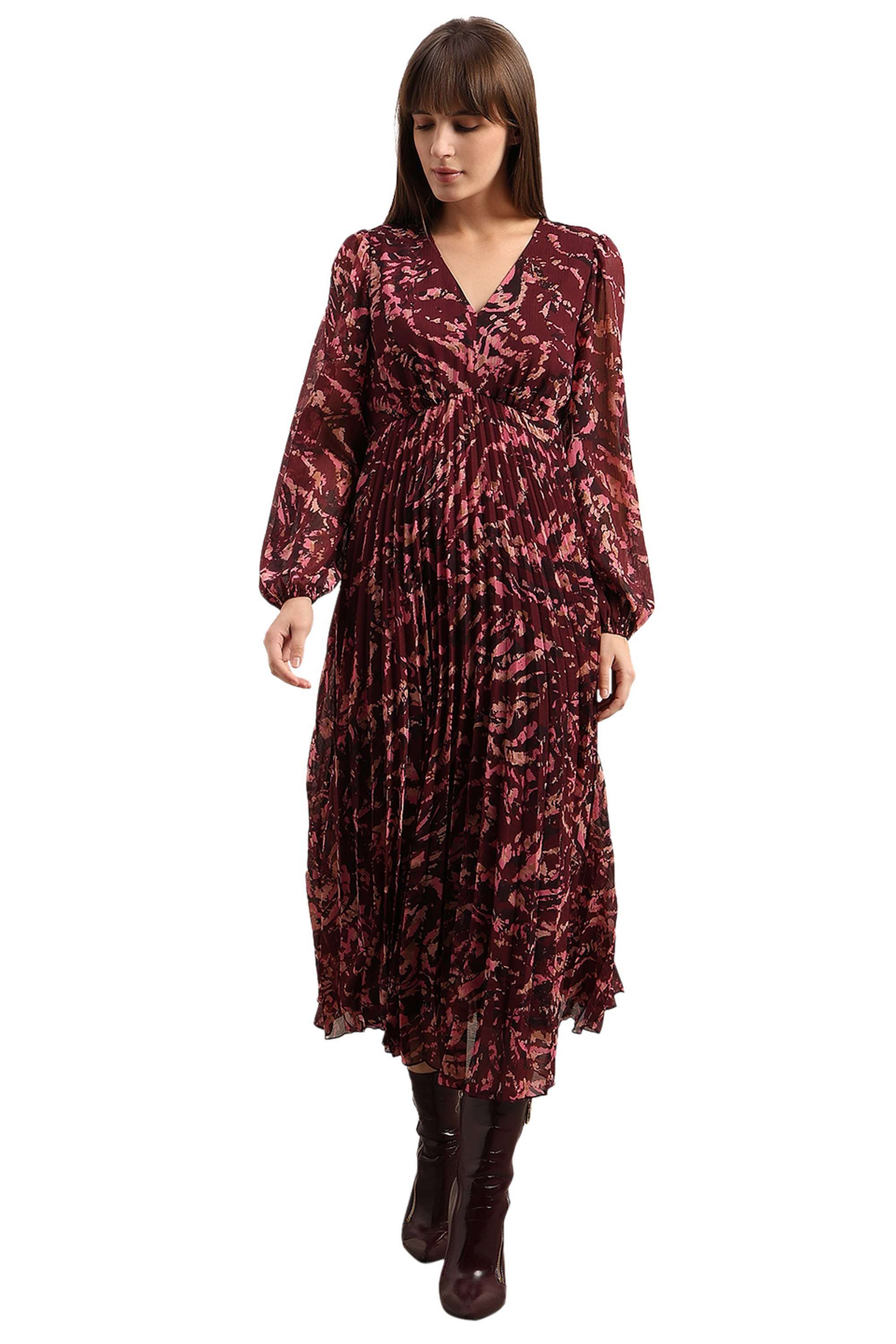 Solid-Blended-Fabric-Regular-Fit-Women-s-Dress