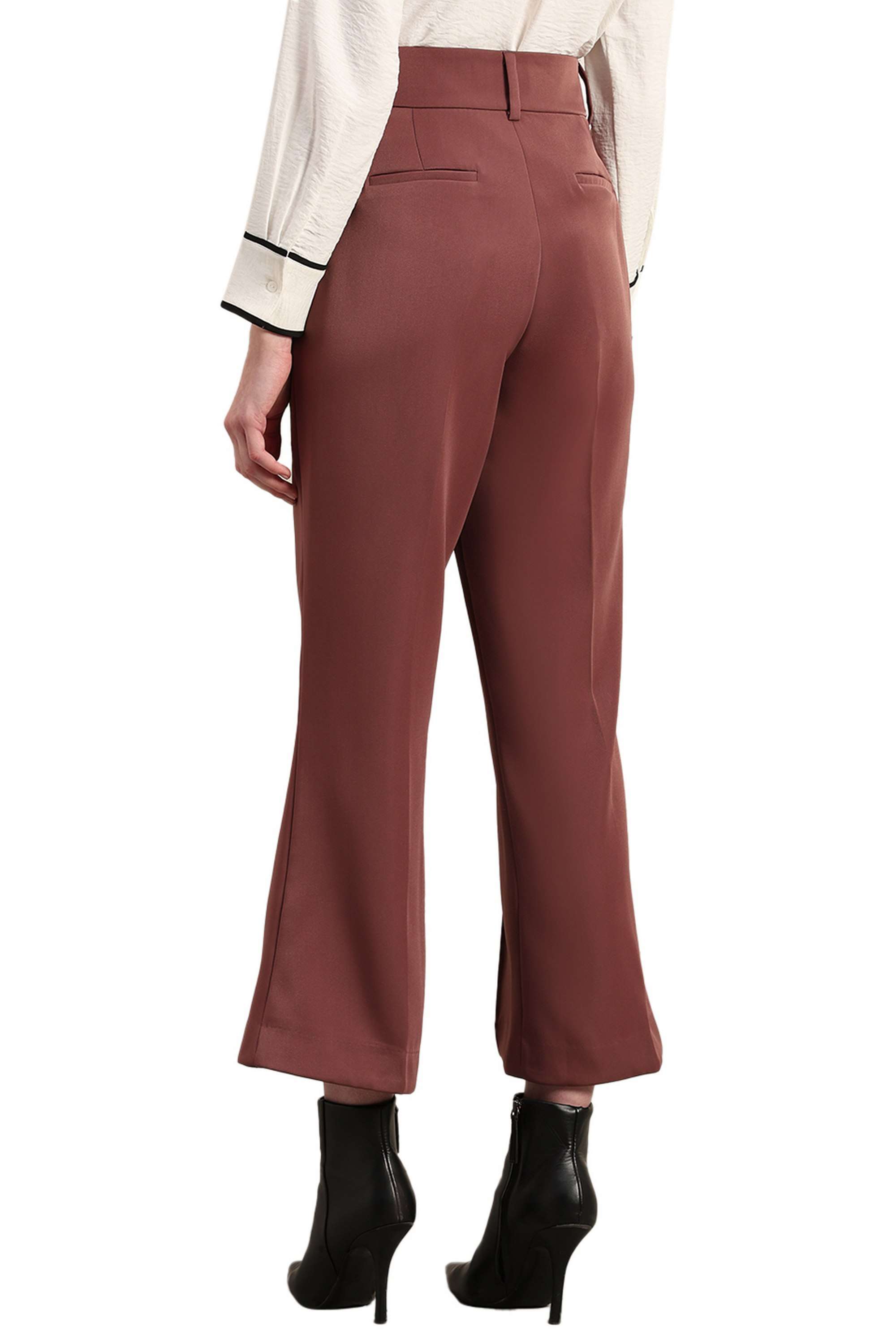 Solid-Blended-Fabric-Regular-Fit-Women-s-Pants