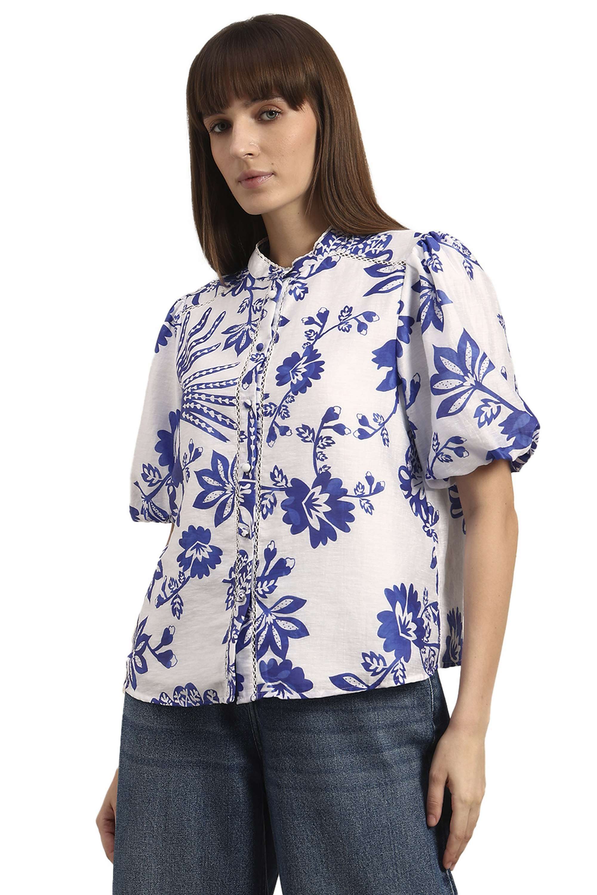 Solid-Blended-Fabric-Regular-Fit-Women-s-Shirt