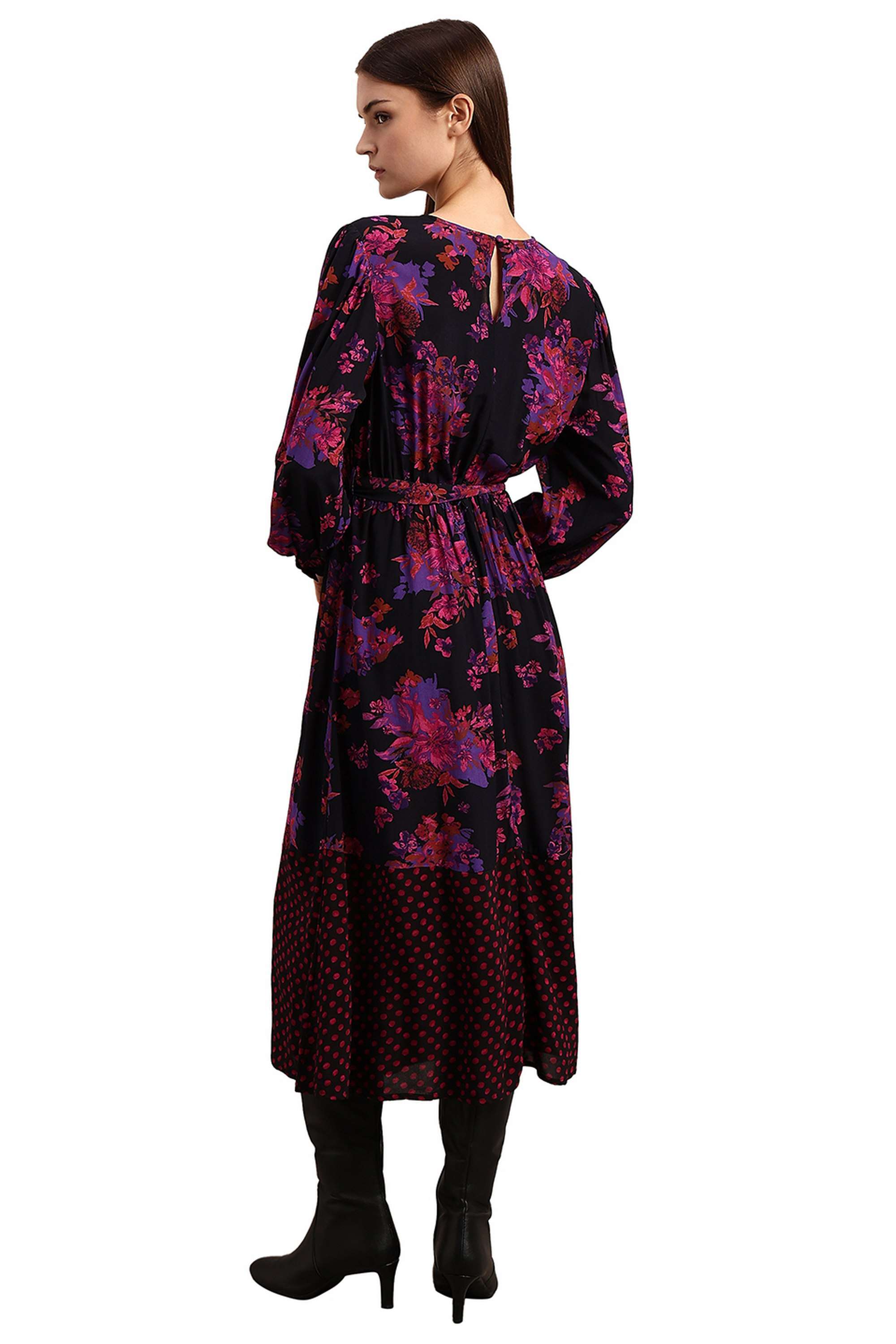 Solid-Blended-Fabric-Regular-Fit-Women-s-Dress