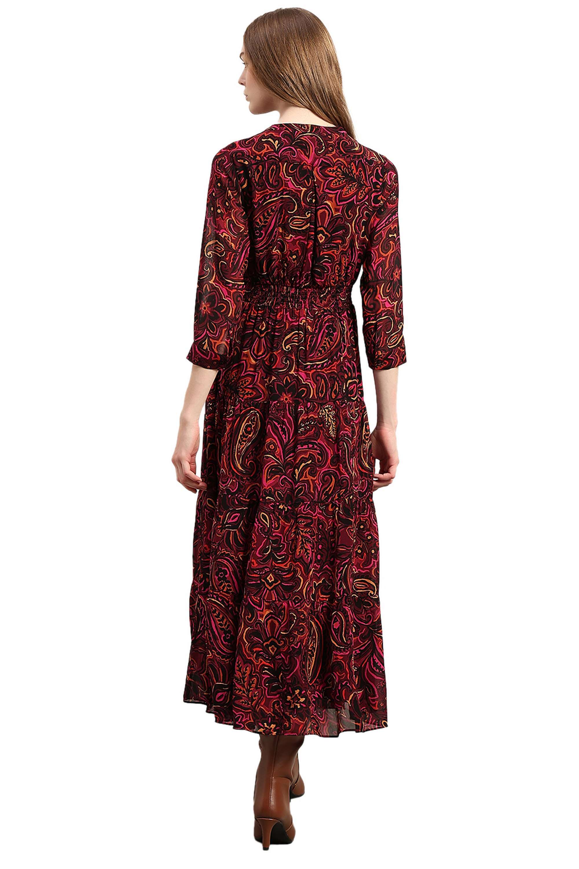 Solid-Blended-Fabric-Regular-Fit-Women-s-Dress