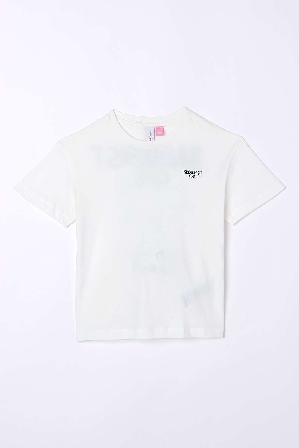 Solid-Blended-Fabric-Round-Neck-Girls-T-Shirt