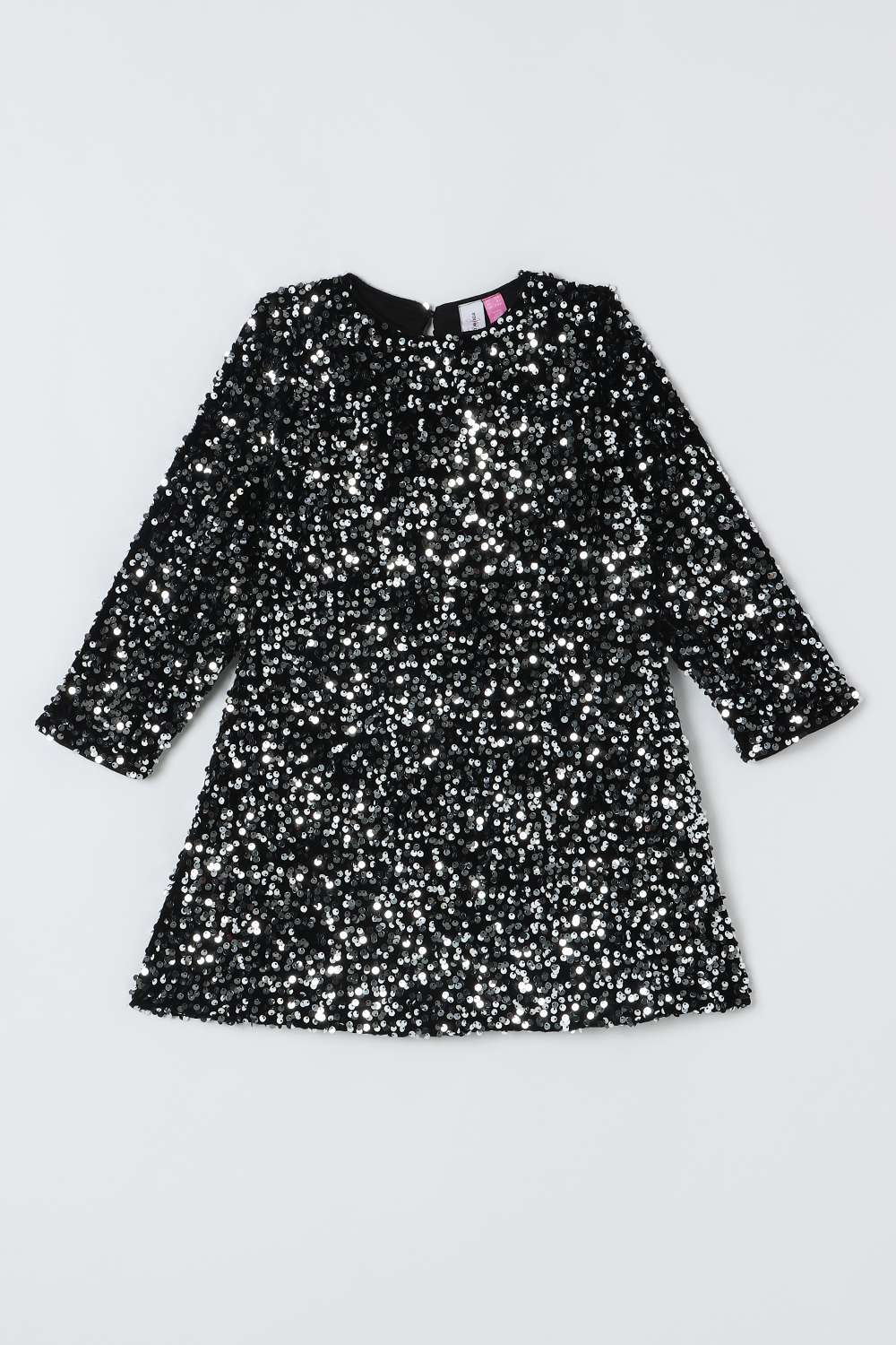 Solid-Blended-Fabric-Round-Neck-Girls-Casual-Wear-Dress