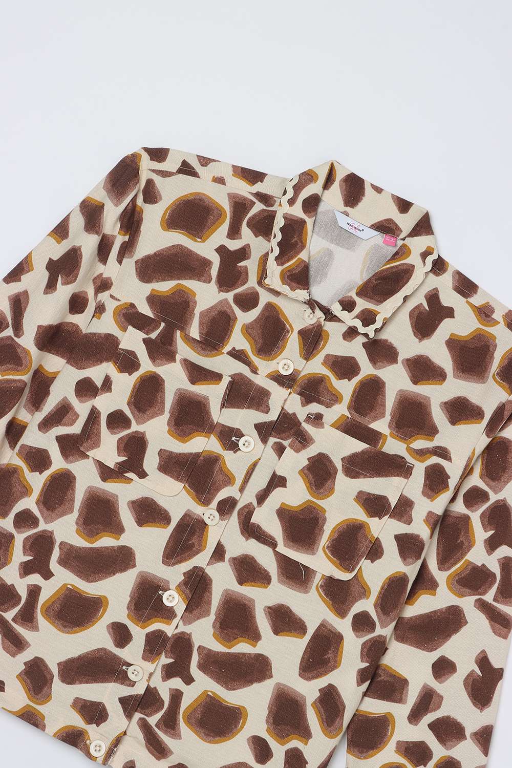 Solid-Blended-Fabric-Classic-Collar-Girls-Shirt