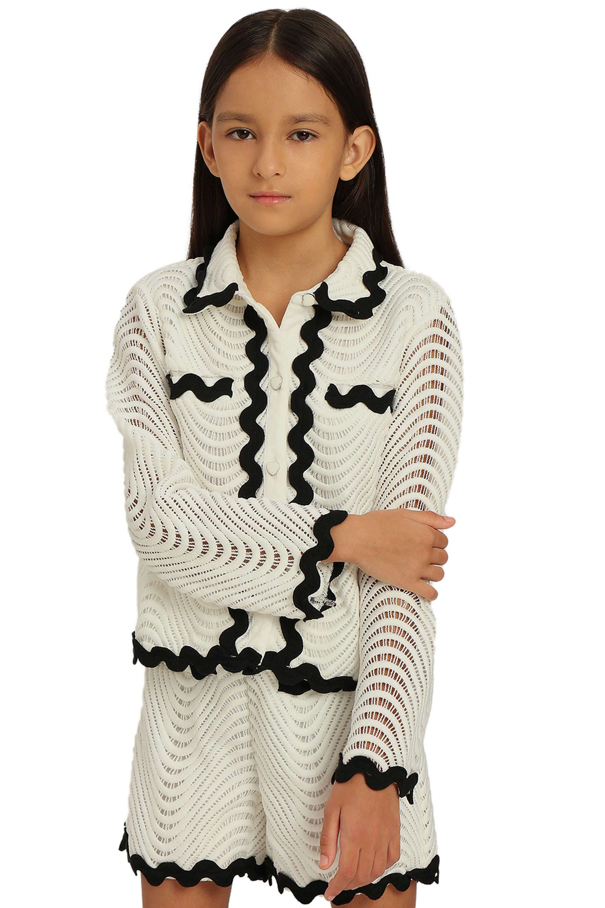 Solid-Polyester-Collared-Girl-s-Shirt