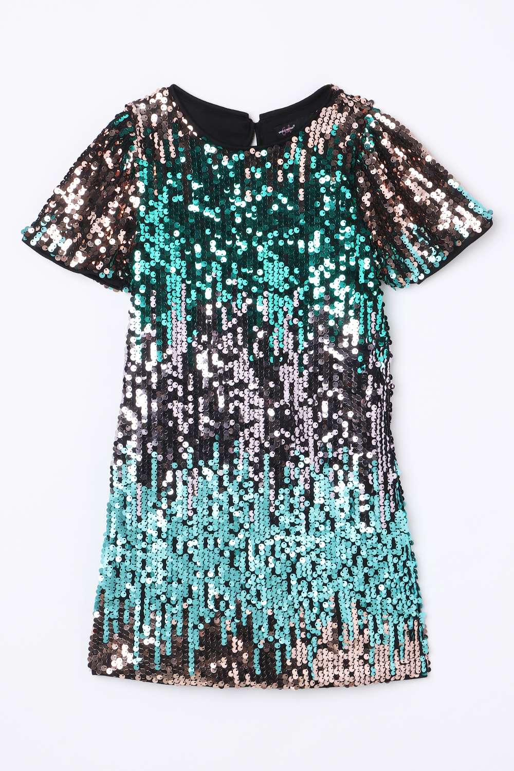 Solid-Blended-Fabric-Round-Neck-Girls-Casual-Wear-Dress