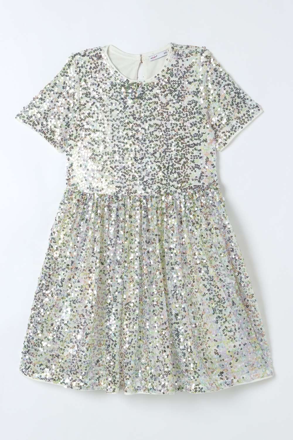 Solid-Blended-Fabric-Round-Neck-Girls-Casual-Wear-Dress