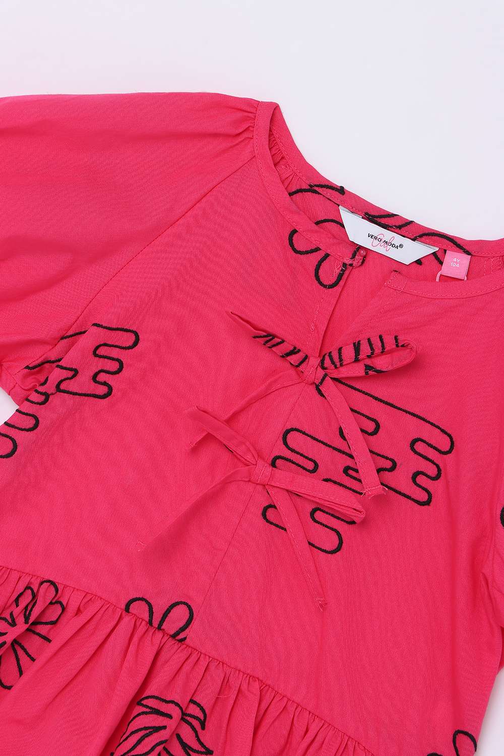 Solid-Blended-Fabric-Round-Neck-Girls-Top