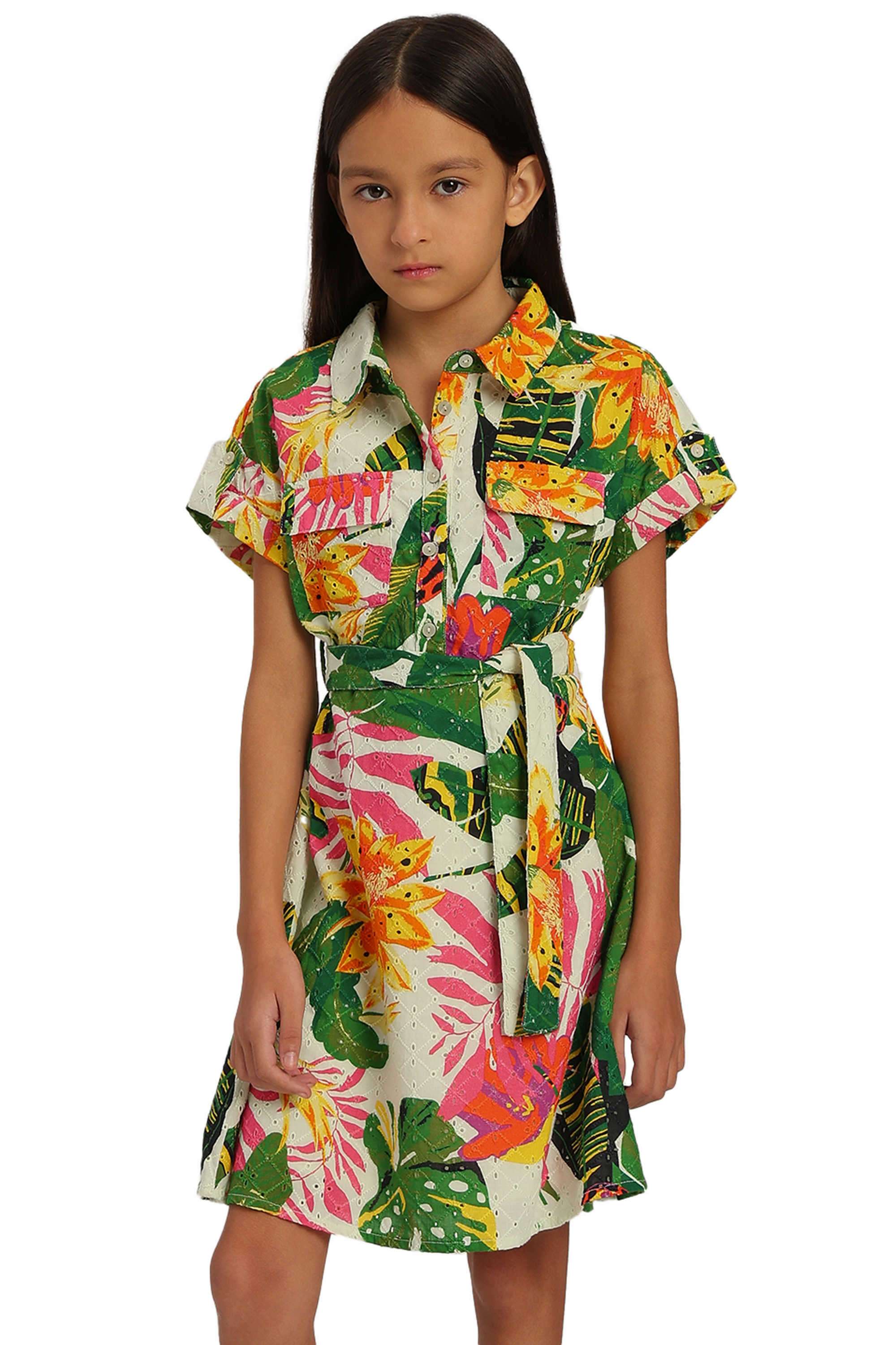 Floral-Cotton-Round-Neck-Girl-s-Casual-Wear-Dress