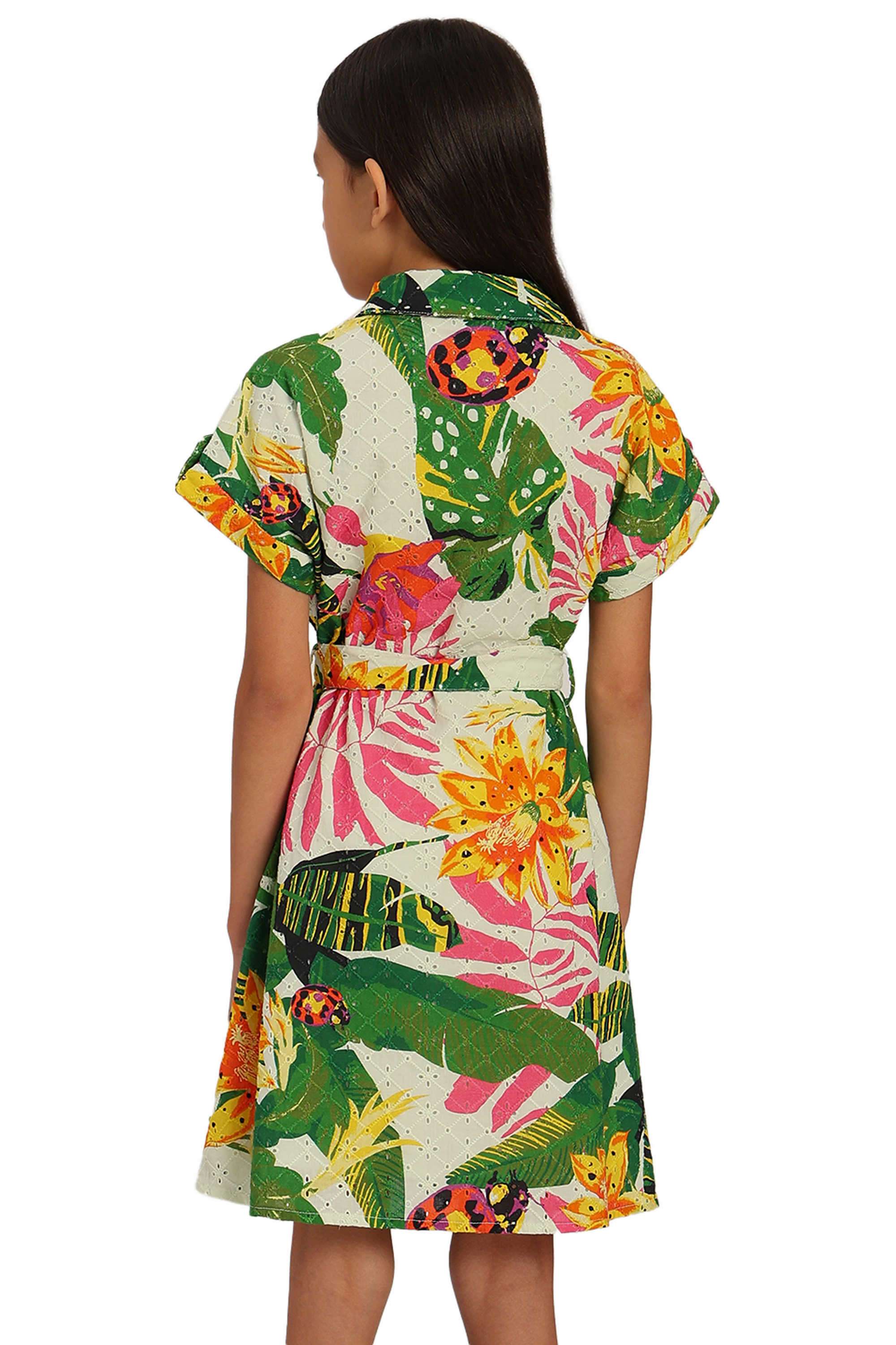 Floral-Cotton-Round-Neck-Girl-s-Casual-Wear-Dress