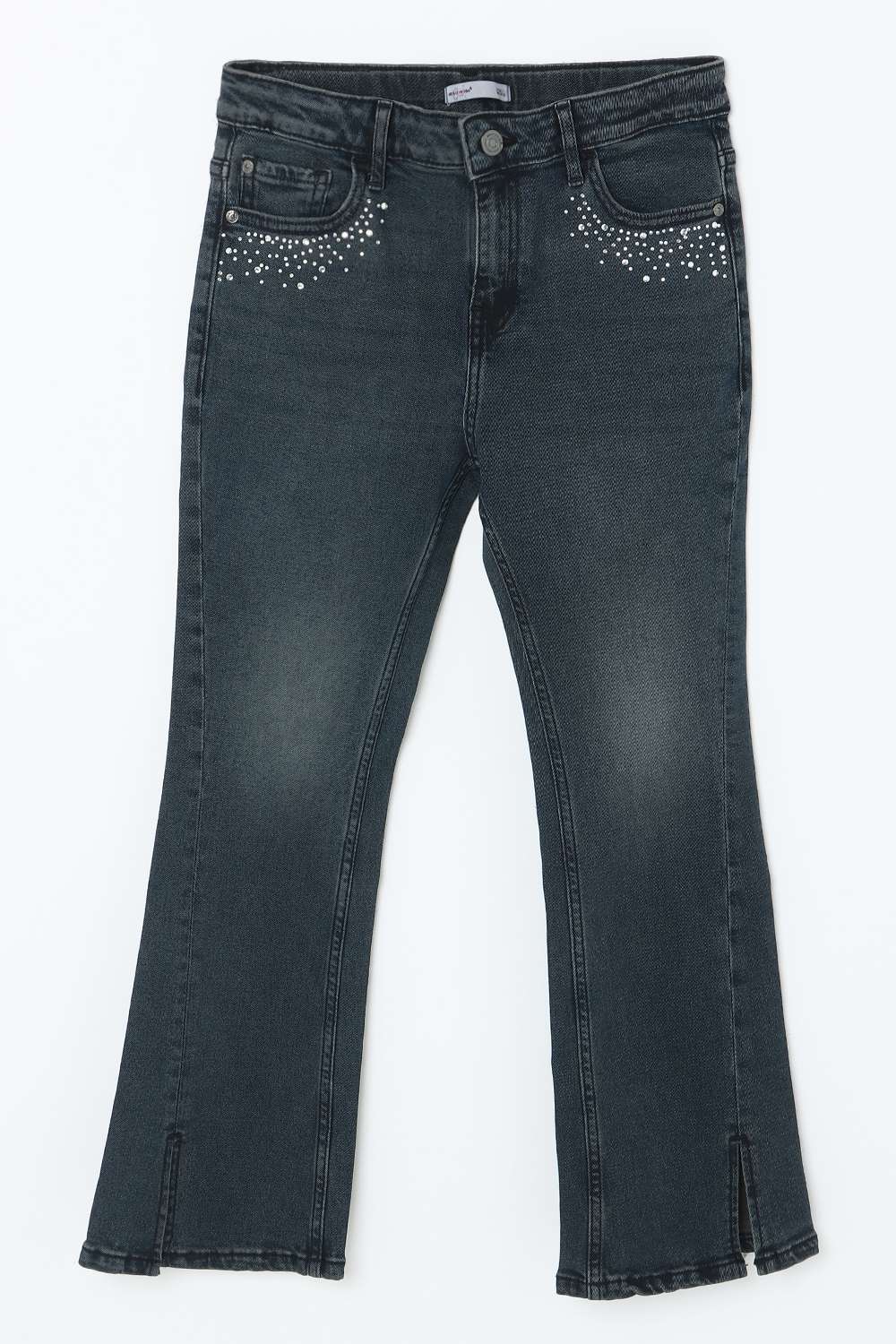 Solid-Blended-Fabric-Regular-Fit-Girls-Jeans