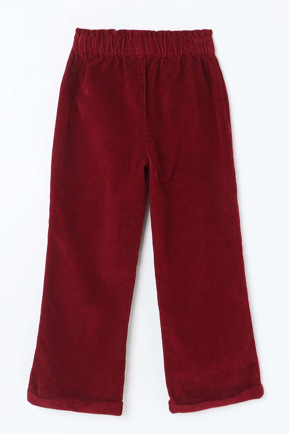 Solid-Blended-Fabric-Regular-Fit-Girls-Trousers