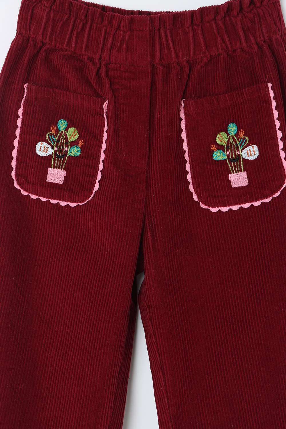 Solid-Blended-Fabric-Regular-Fit-Girls-Trousers