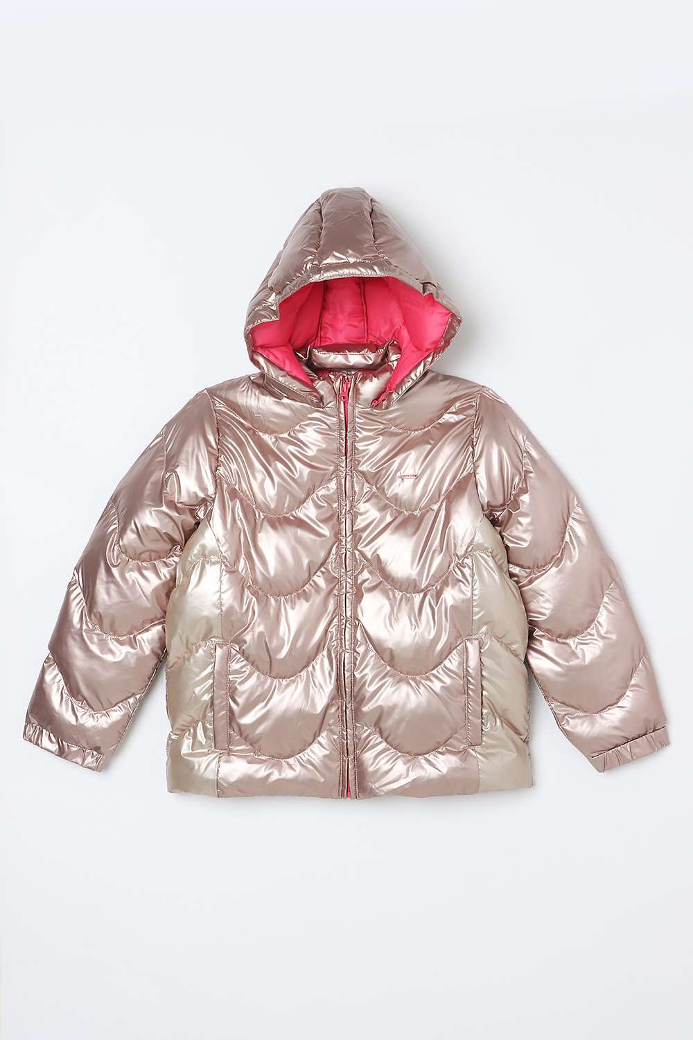 Solid-Polyester-Collared-Girl-s-Jacket
