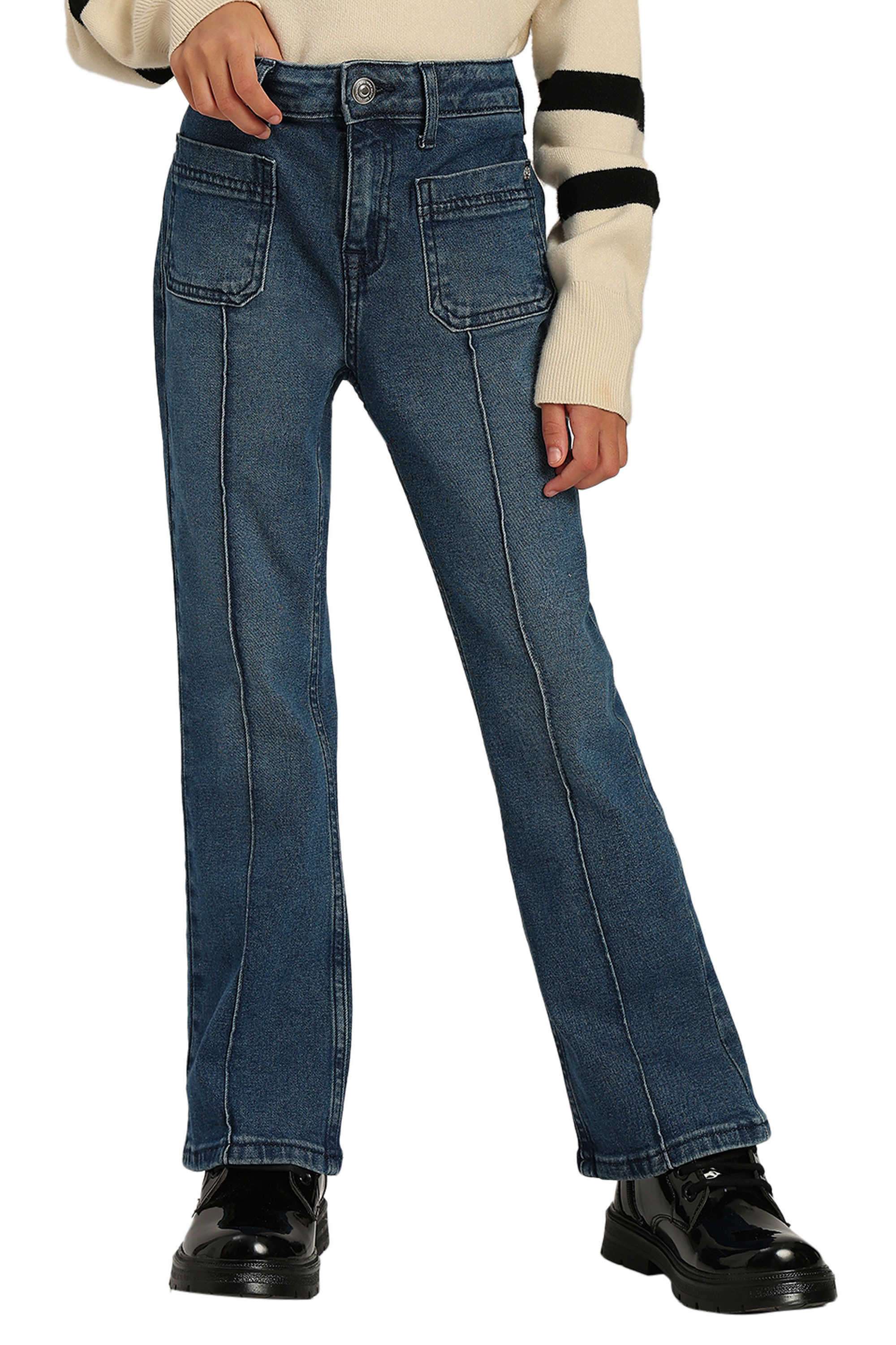Solid-Cotton-Bootcut-Fit-Girl-s-Jeans