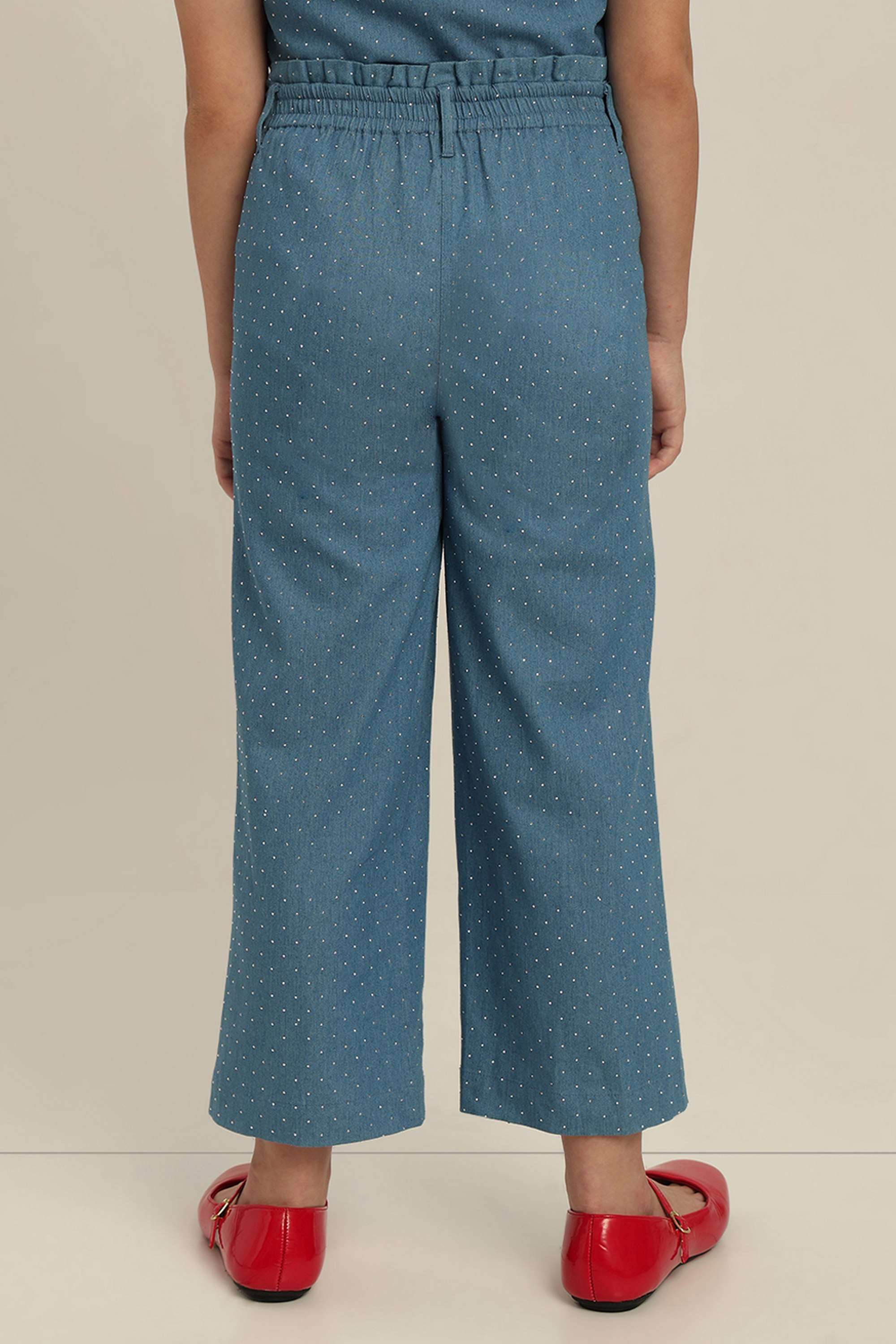 Embellished-Blended-Fabric-Regular-Fit-Girls-Pants