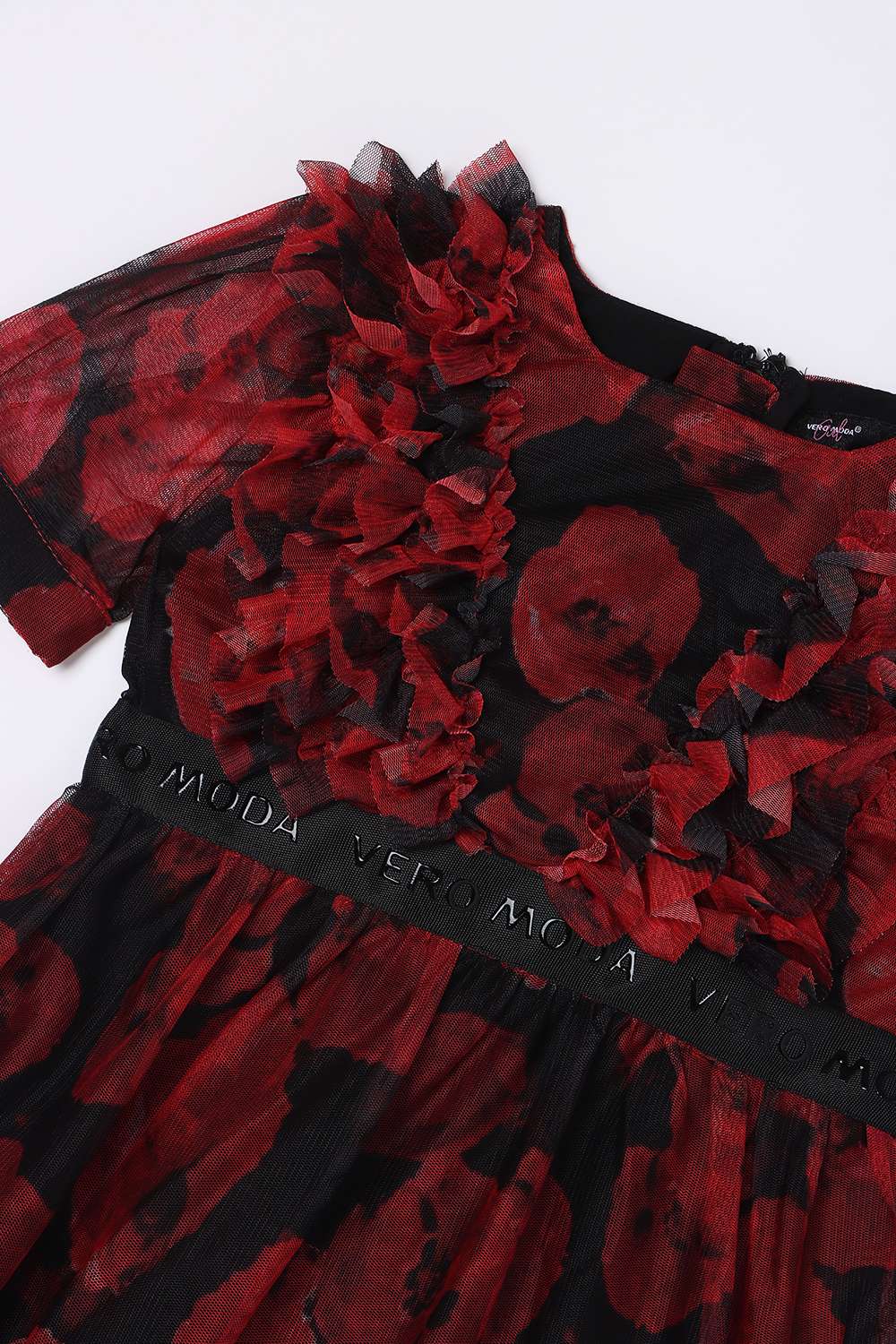 Solid-Blended-Fabric-Round-Neck-Girls-Casual-Wear-Dress