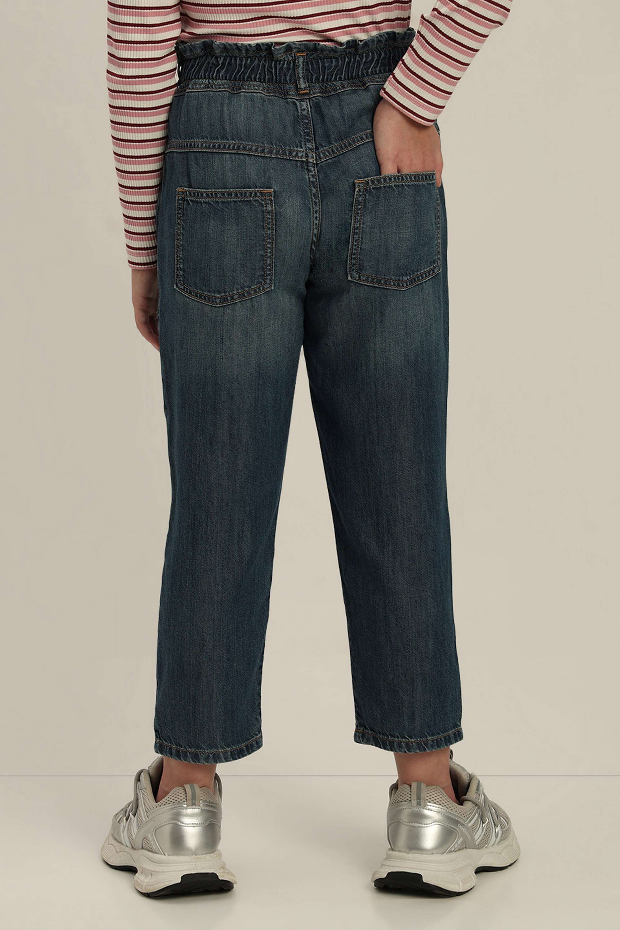 Solid-Blended-Fabric-Regular-Fit-Girls-Jeans