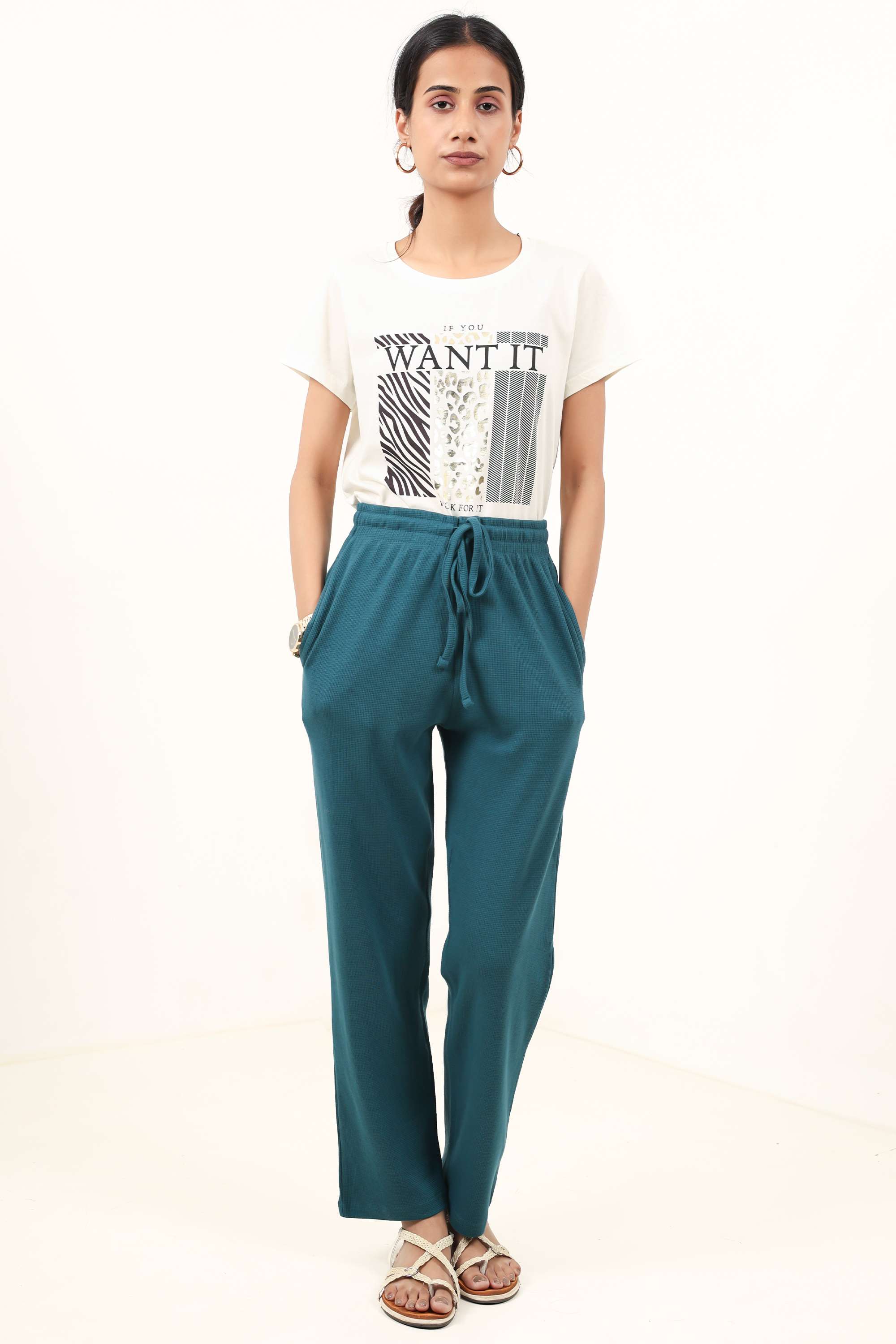 intune Solid Regular Fit Cotton Women Casual Wear Pants-picture-19