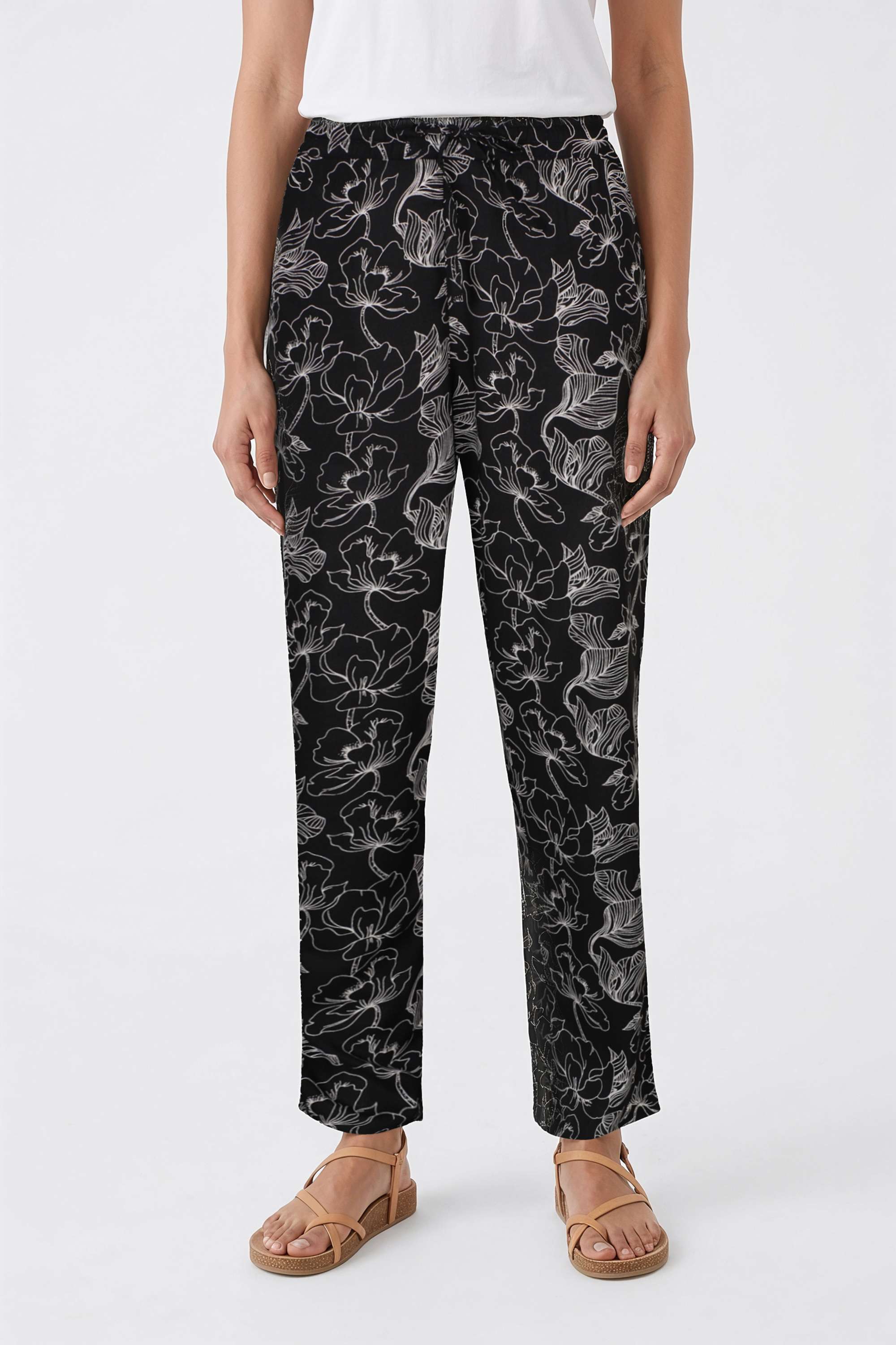 intune Printed Rayon Full Length Knitted Women Pyjama Capri Co-Ord Set-picture-15