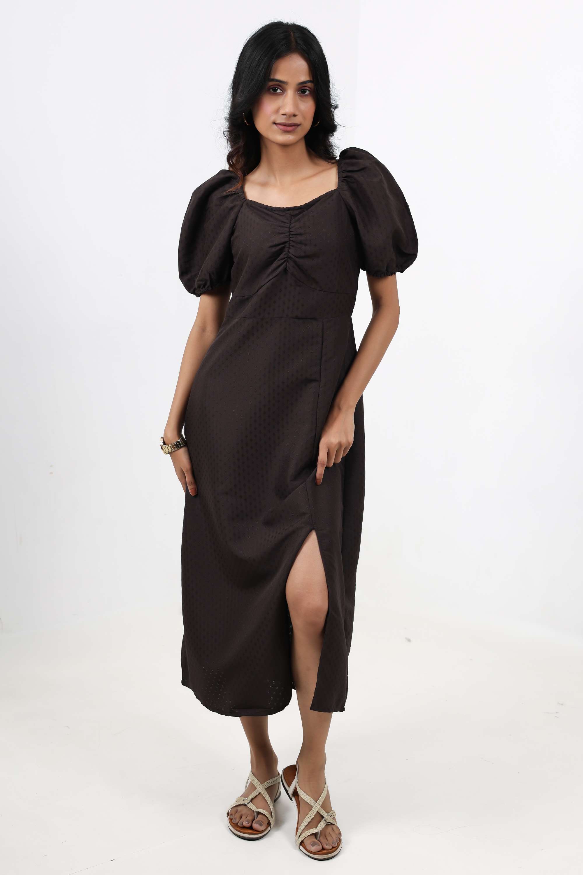intune Solid V-Neck Viscose Women Dress-picture-18