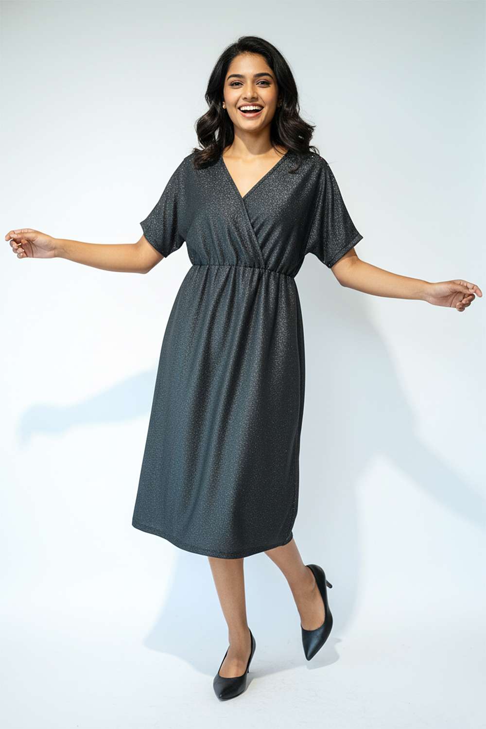 intune Embellished V-Neck Blended Fabric Women Dress-picture-36