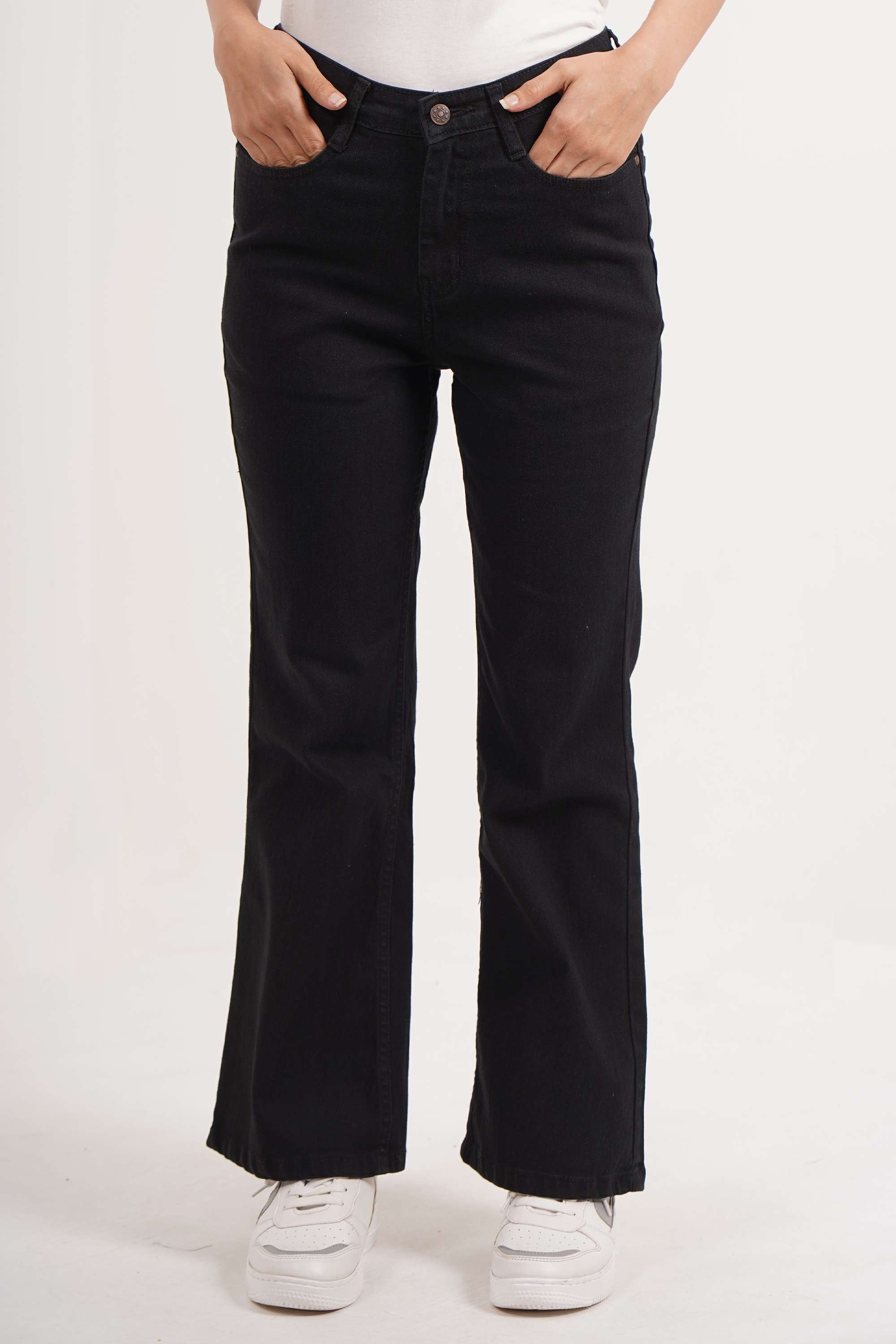 intune High Rise Dark Wash Cotton Stretch Bootcut Fit Women's Jeans-picture-19