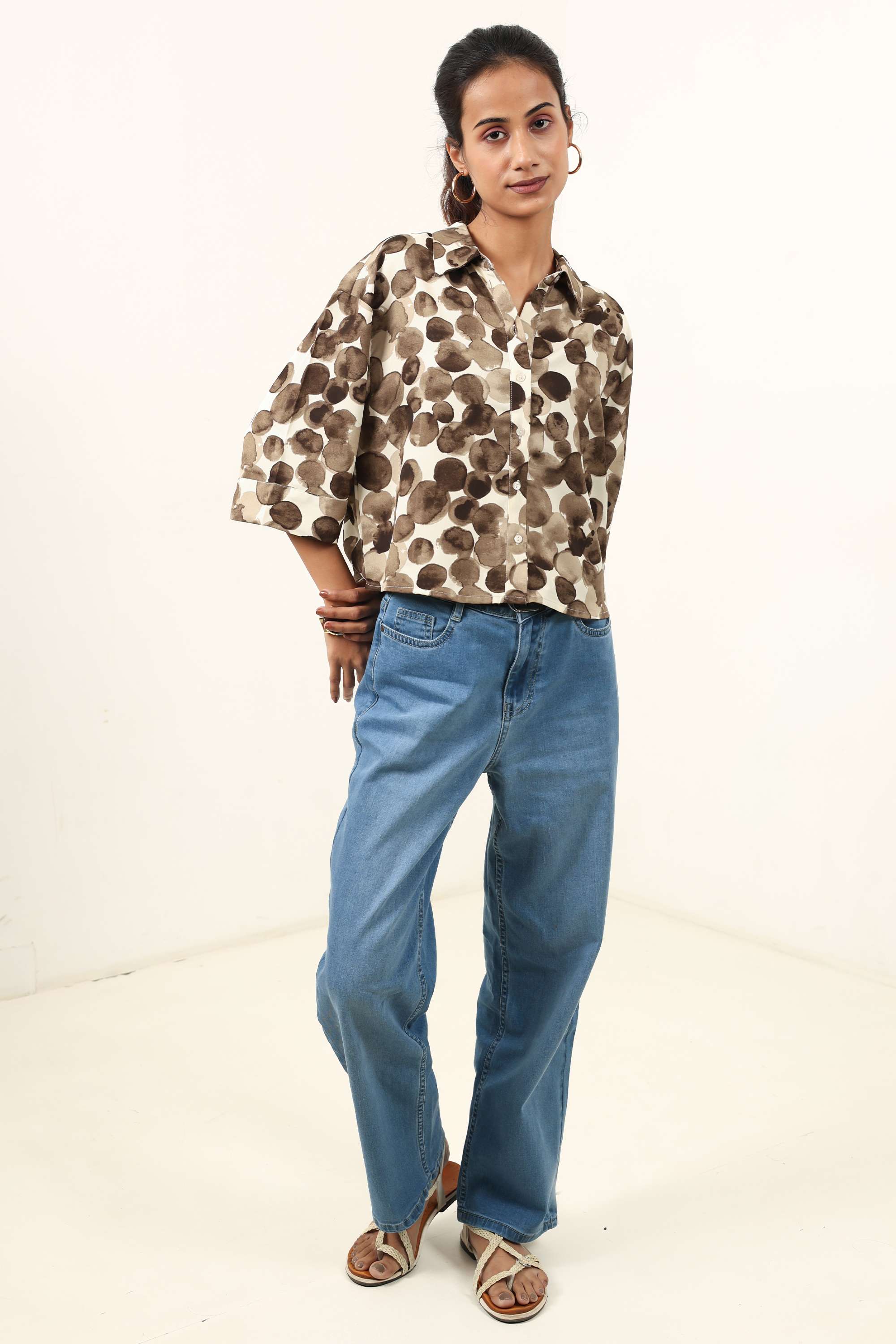 intune Printed Viscose Collared Women's Top-picture-21